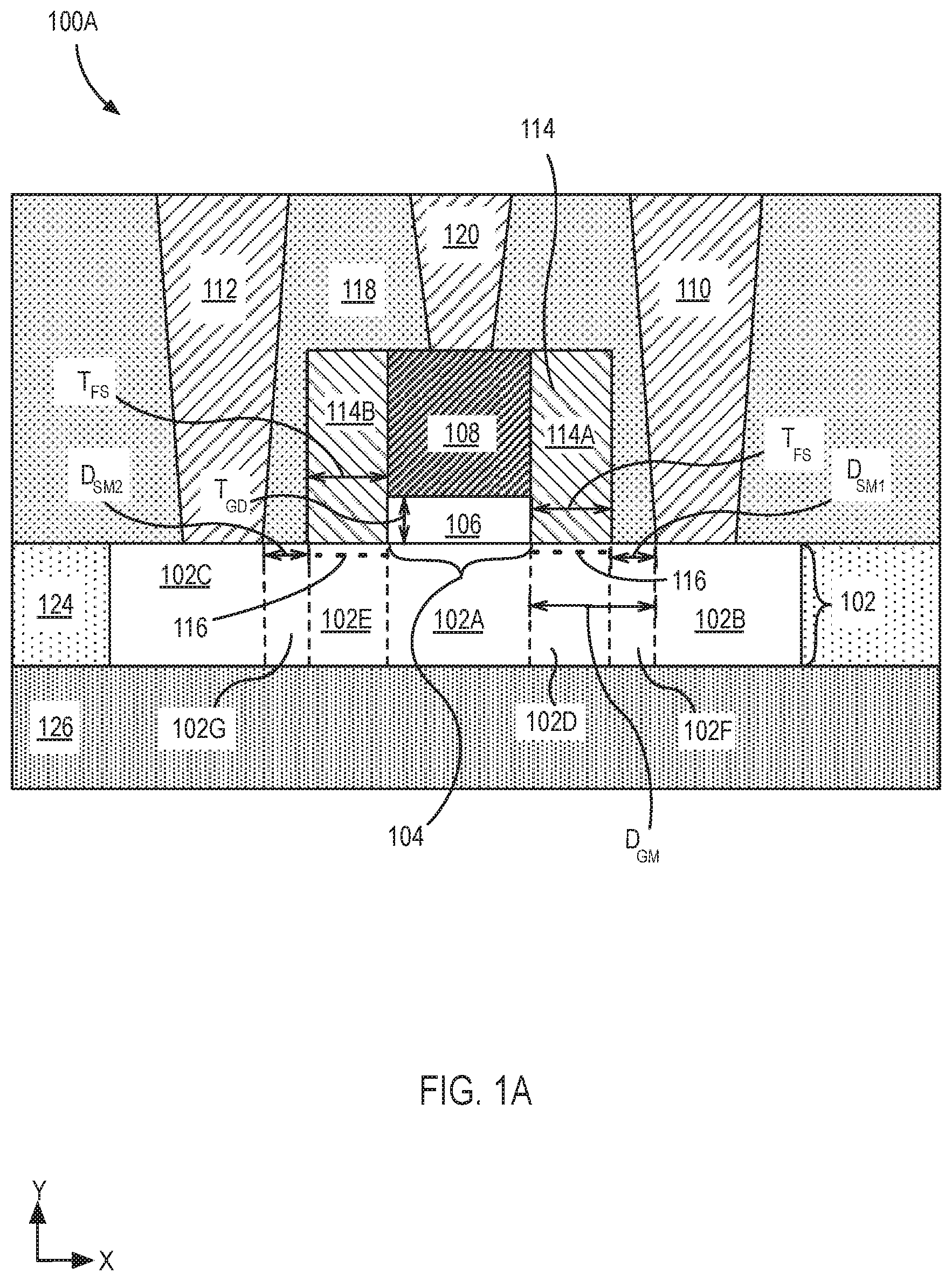 Patent US11784251 — Transistors with ferroelectric spacer and methods of fabrication — Figure 1