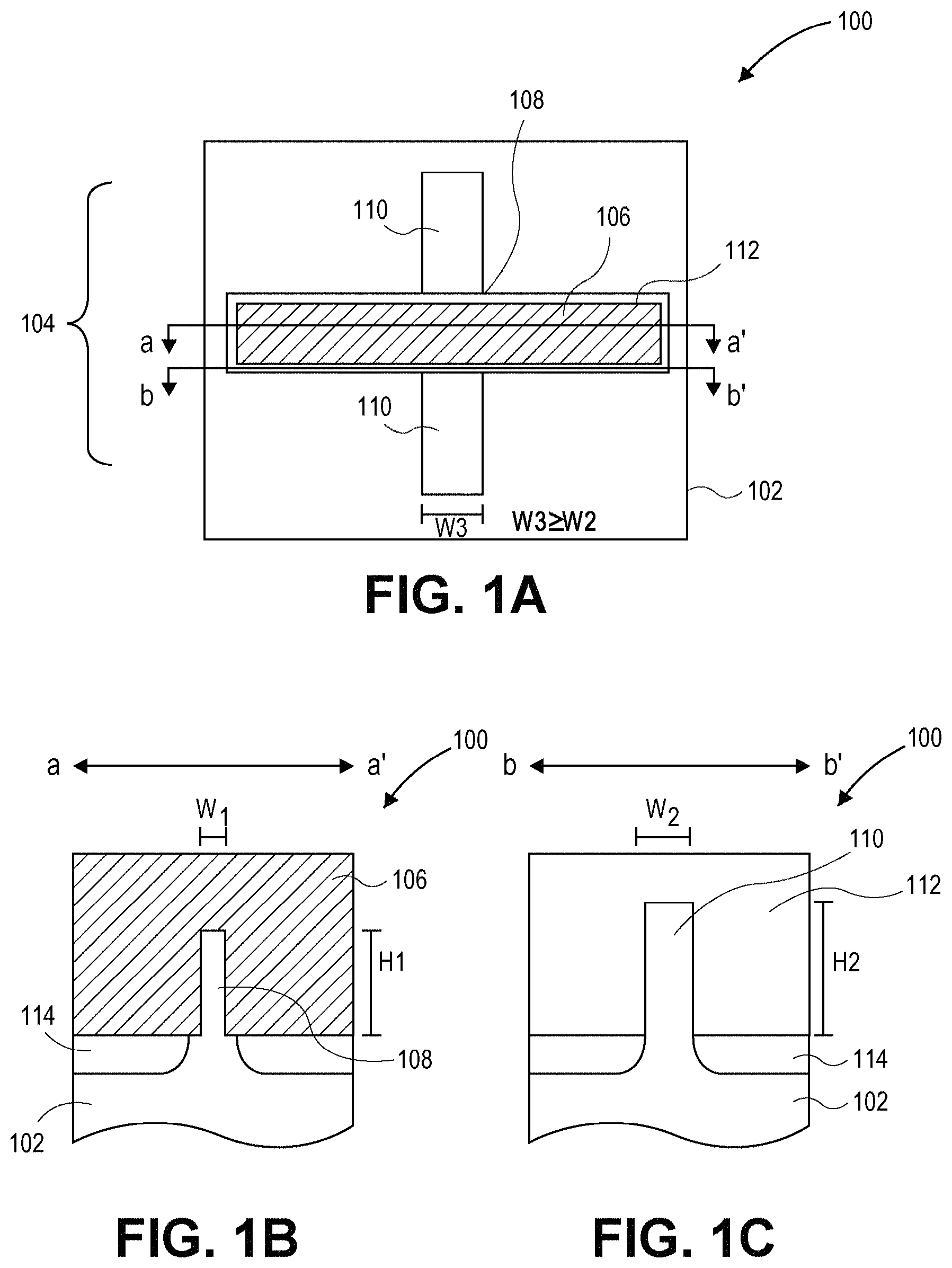 Patent US11784257 — Semiconductor device having a necked semiconductor body and method of forming semiconductor bodies of varying width — Figure 1