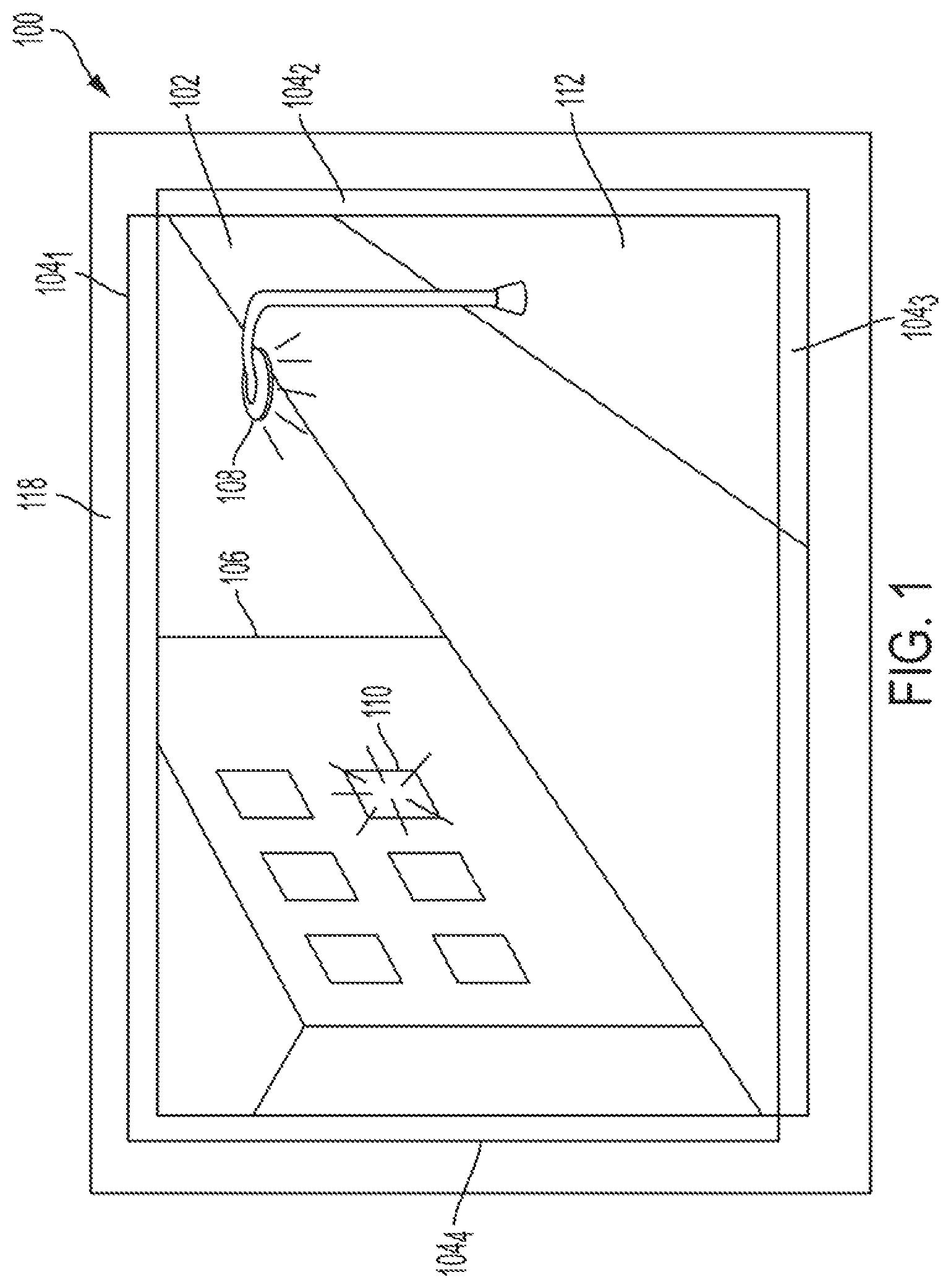 Patent US11784281 — Method and apparatus to add light sources to a print — Figure 1