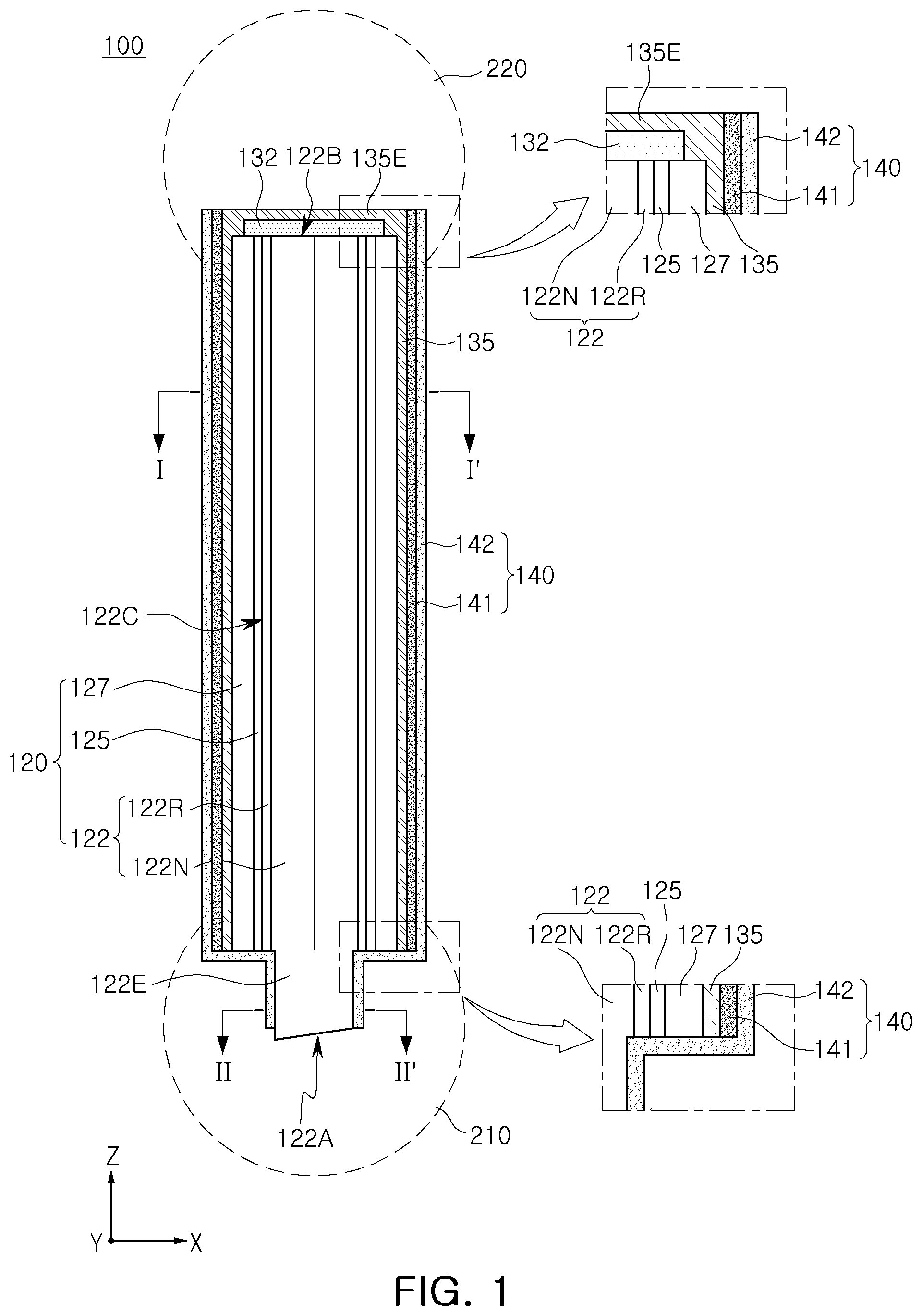 Patent US11784285 — Three dimensionally structured semiconductor light emitting diode and display apparatus — Figure 1