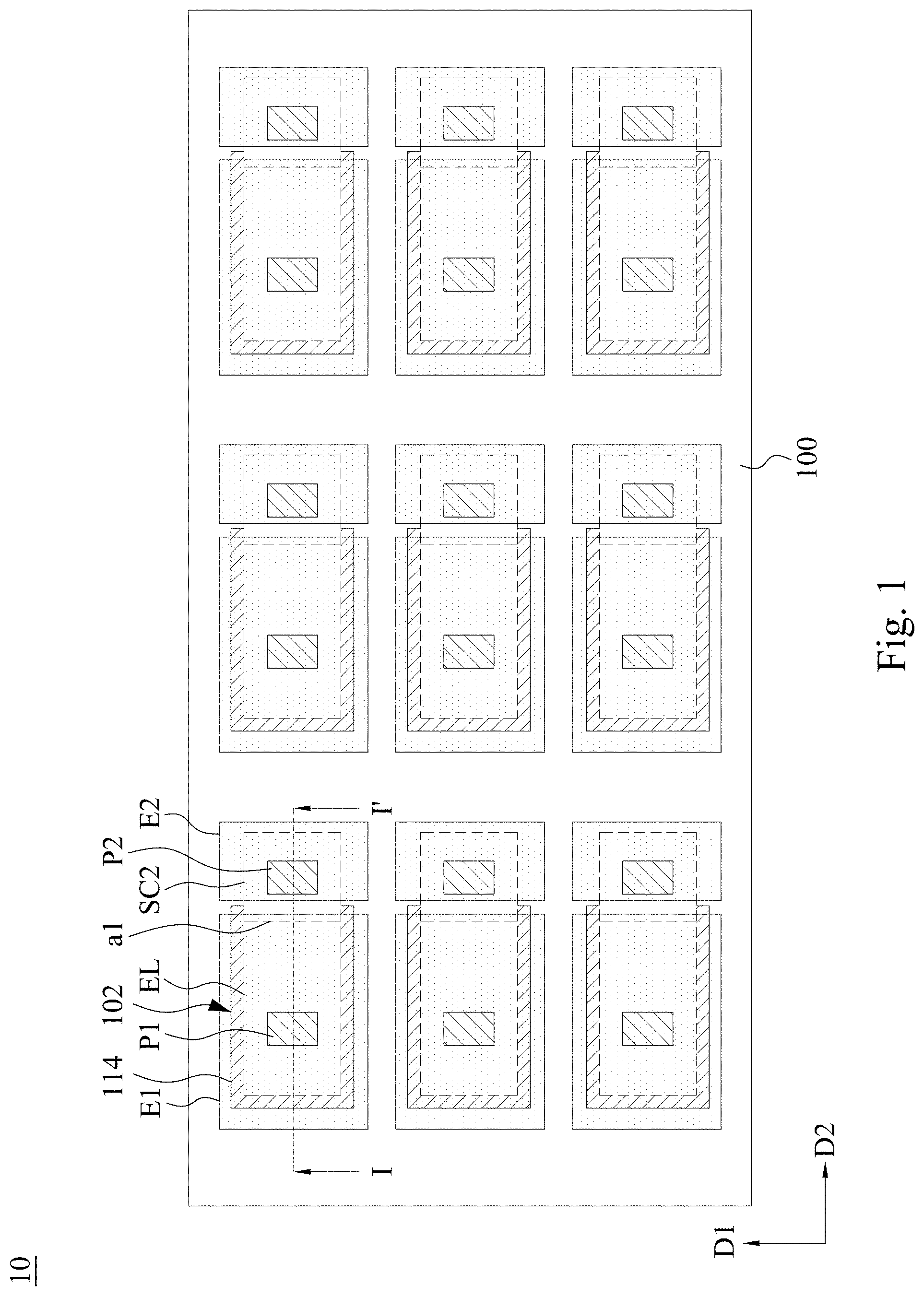 Patent US11784293 — Display panel and tiled display — Figure 1
