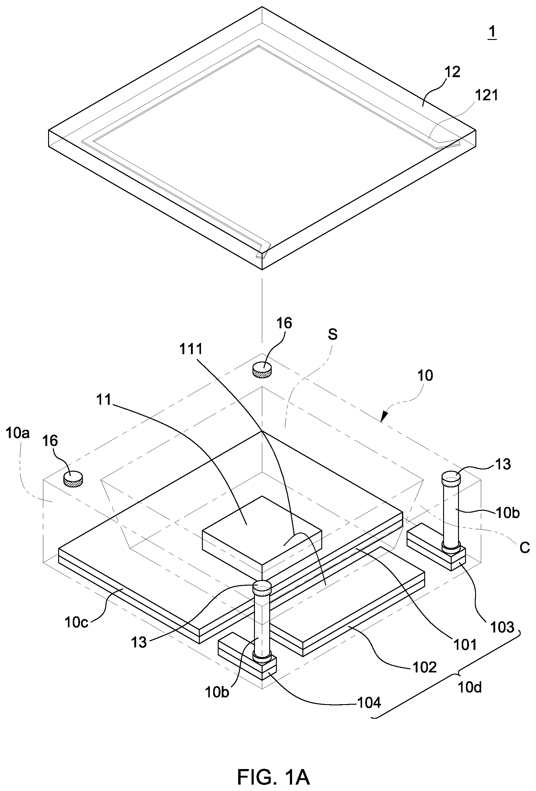 Patent US11784296 Figure 1 – Semiconductor device package and a method of manufacturing the same