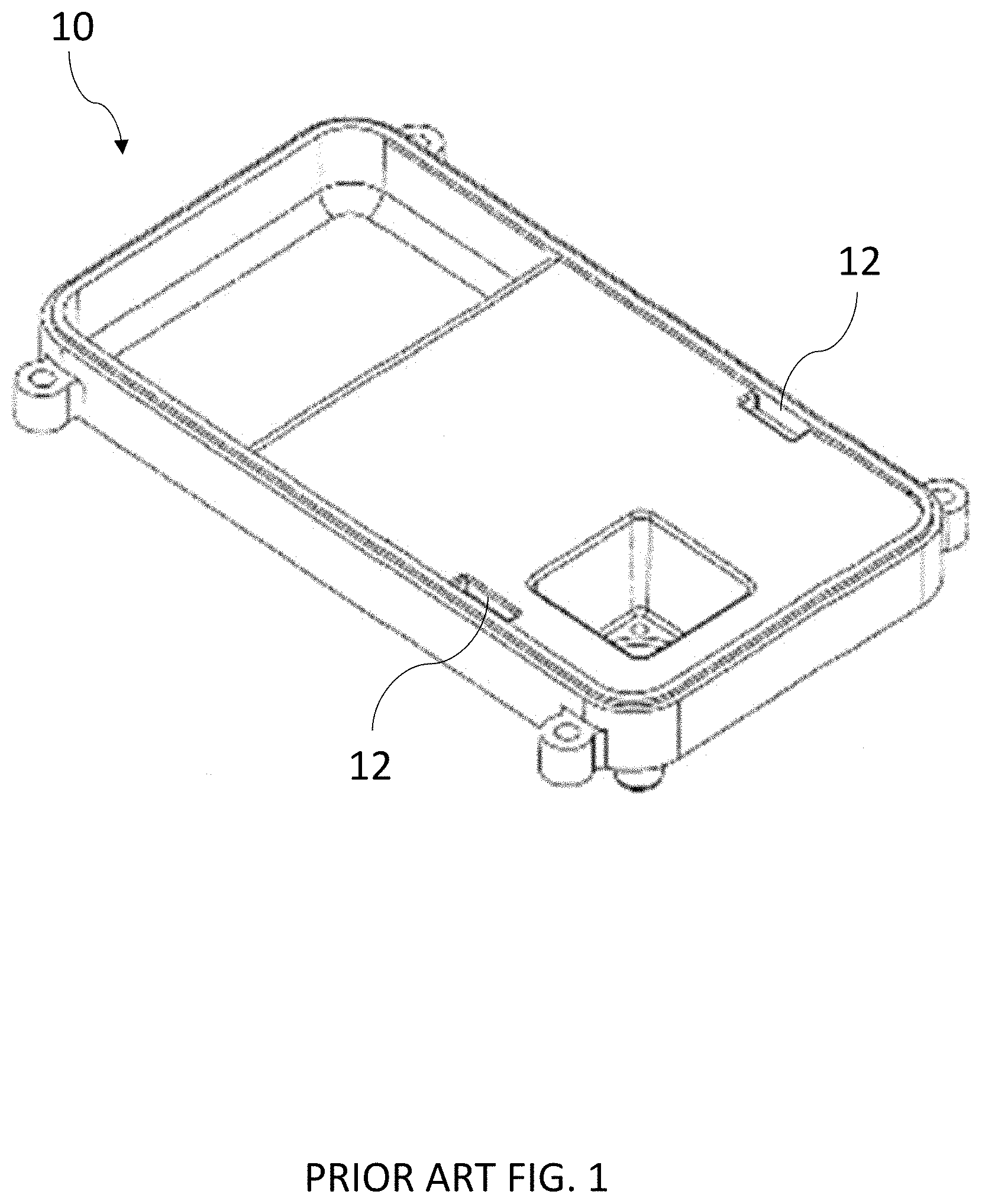 Patent US11784374 — Radio battery lid — Figure 1