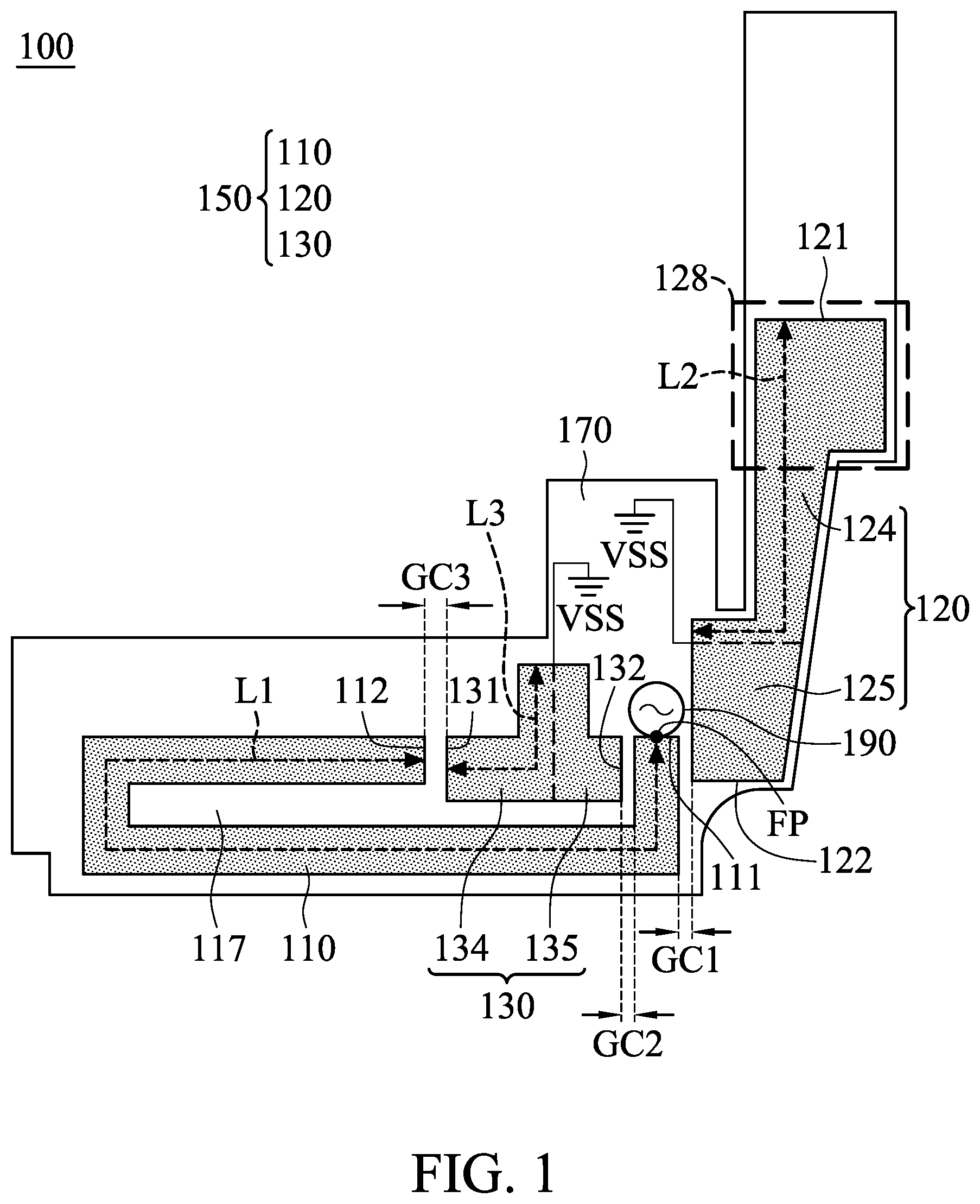 Patent US11784397 Figure 1 – Wearable device
