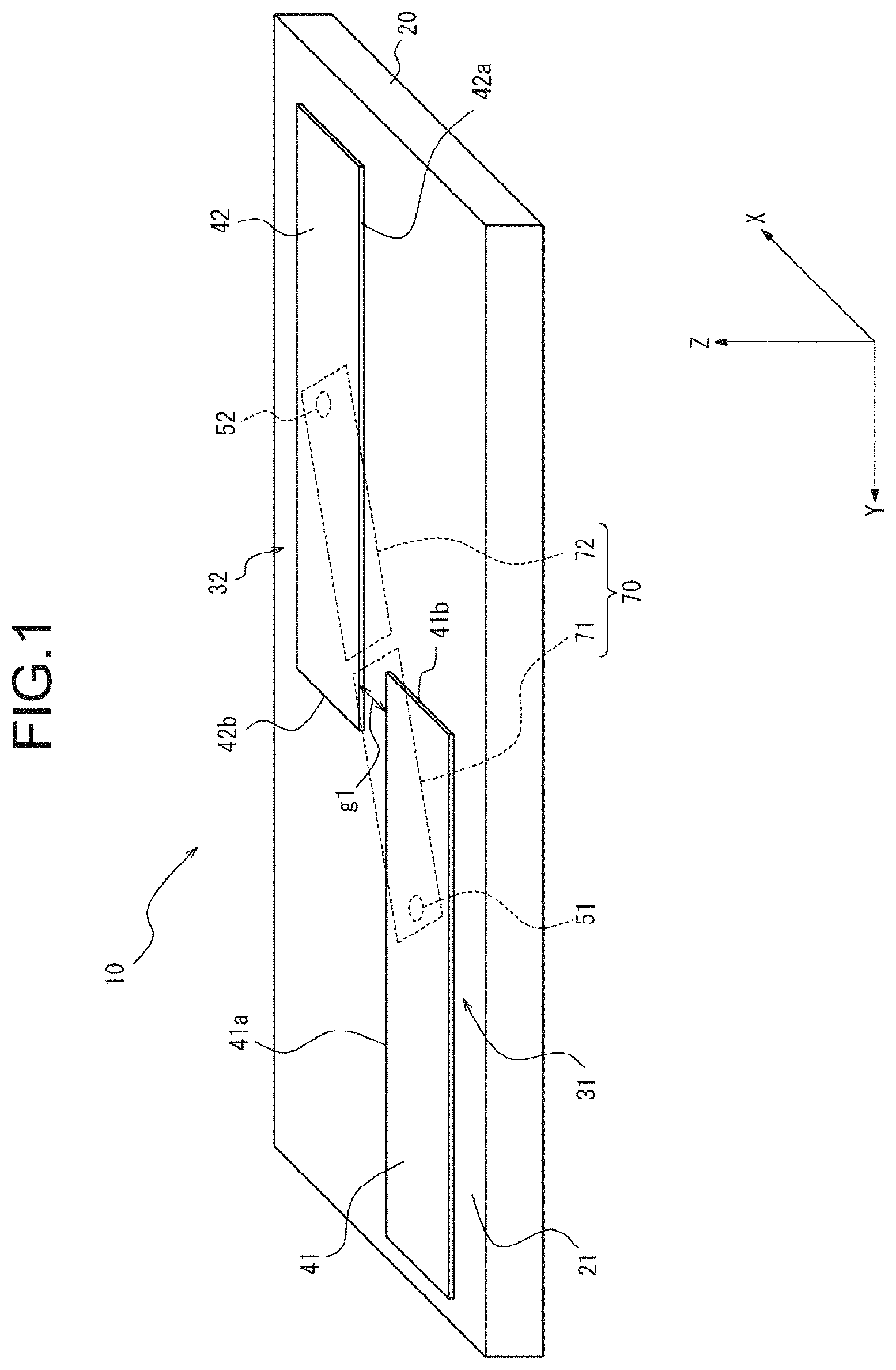 Patent US11784402 — Antenna, wireless communication module, and wireless communication device — Figure 1