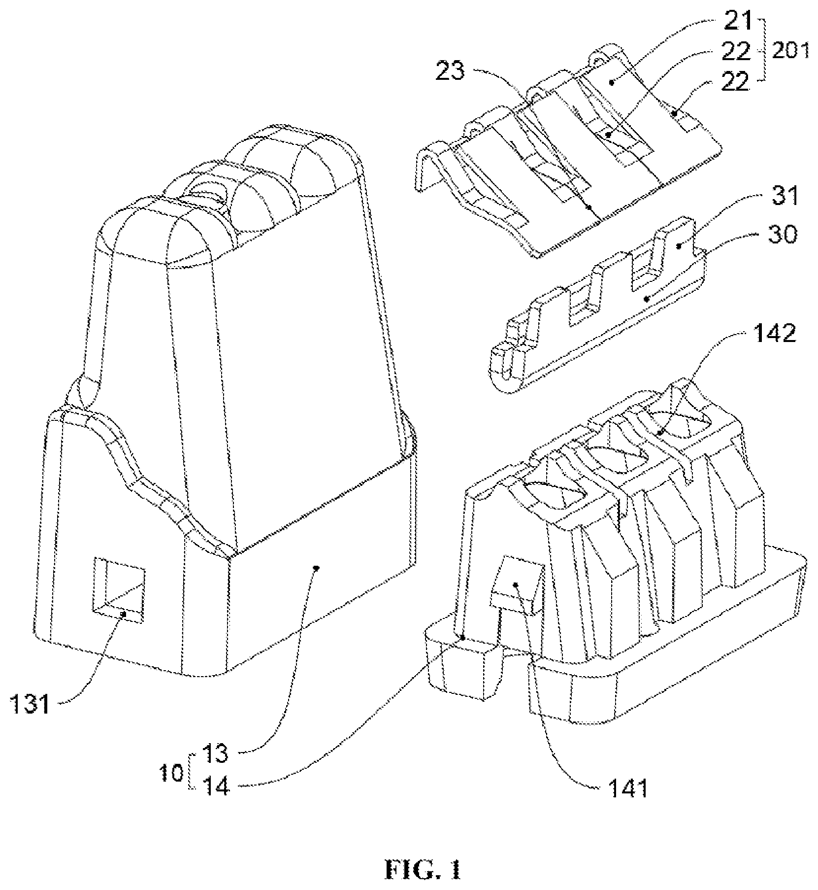 Patent US11784421 — Self-coupled wire connector using bend spring sheet and conductor sheet — Figure 1