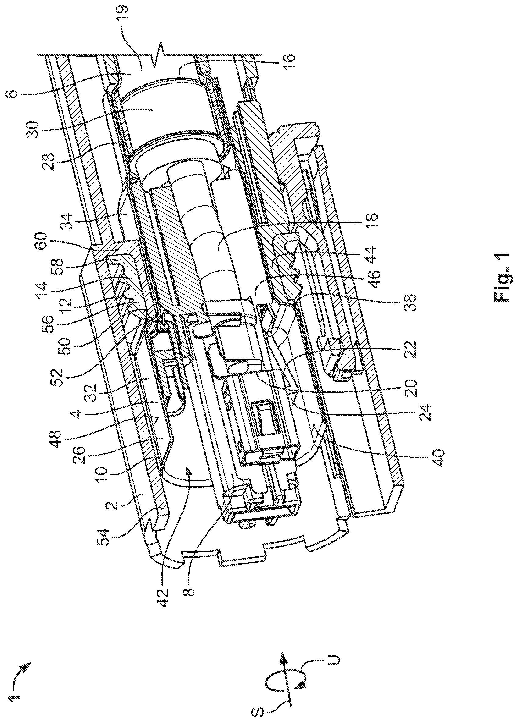 Patent US11784439 — Miniaturized connector — Figure 1