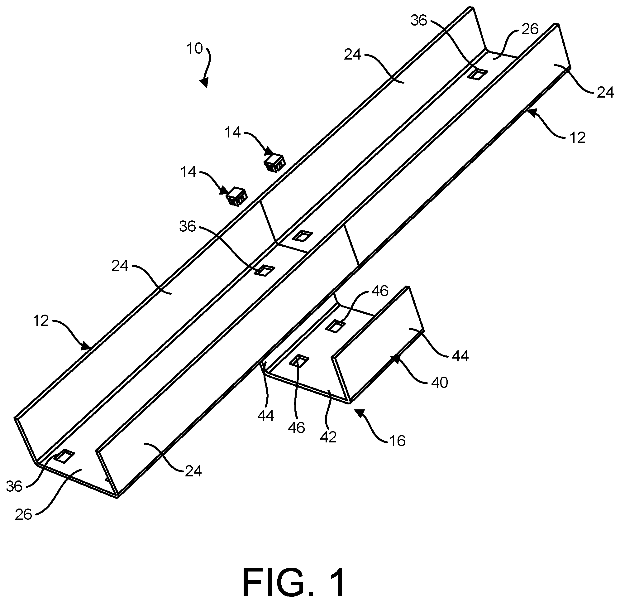 Patent US11784474 — Cable tray assembly — Figure 1