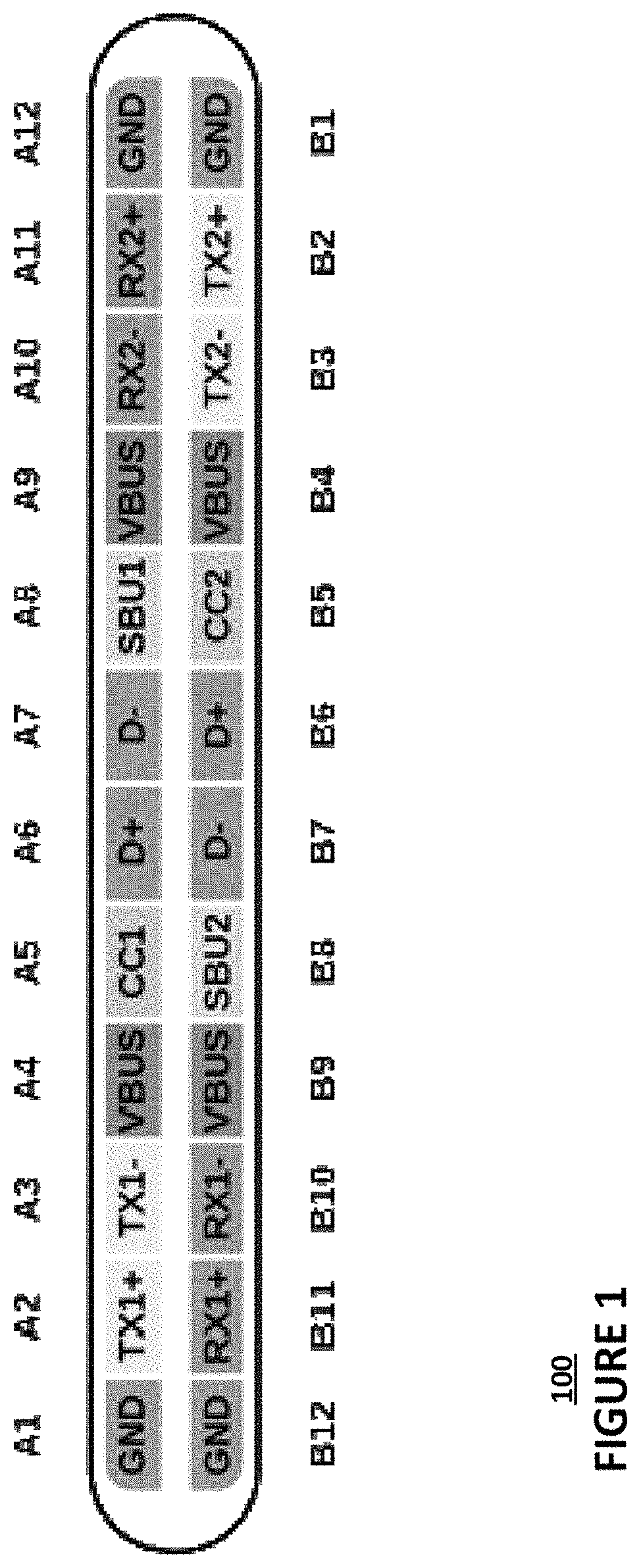 Patent US11784485 — USB Type-C port short protection — Figure 1