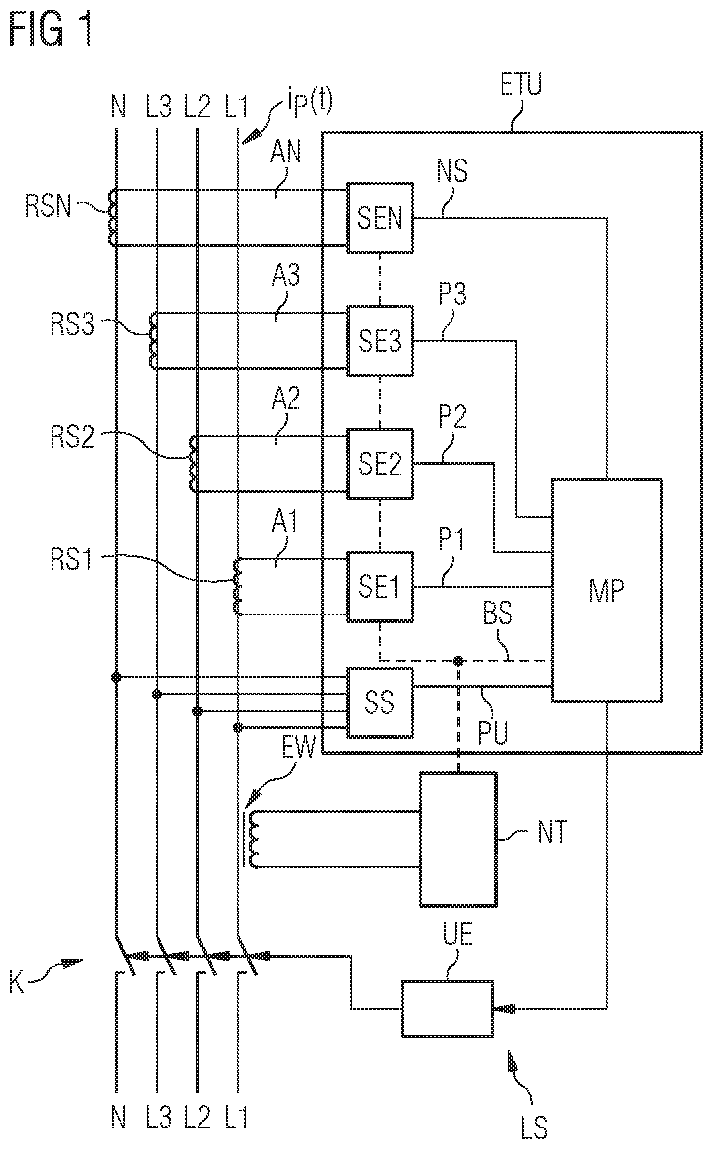 Patent US11784486 — Low-voltage circuit breaker and power measuring arrangement — Figure 1