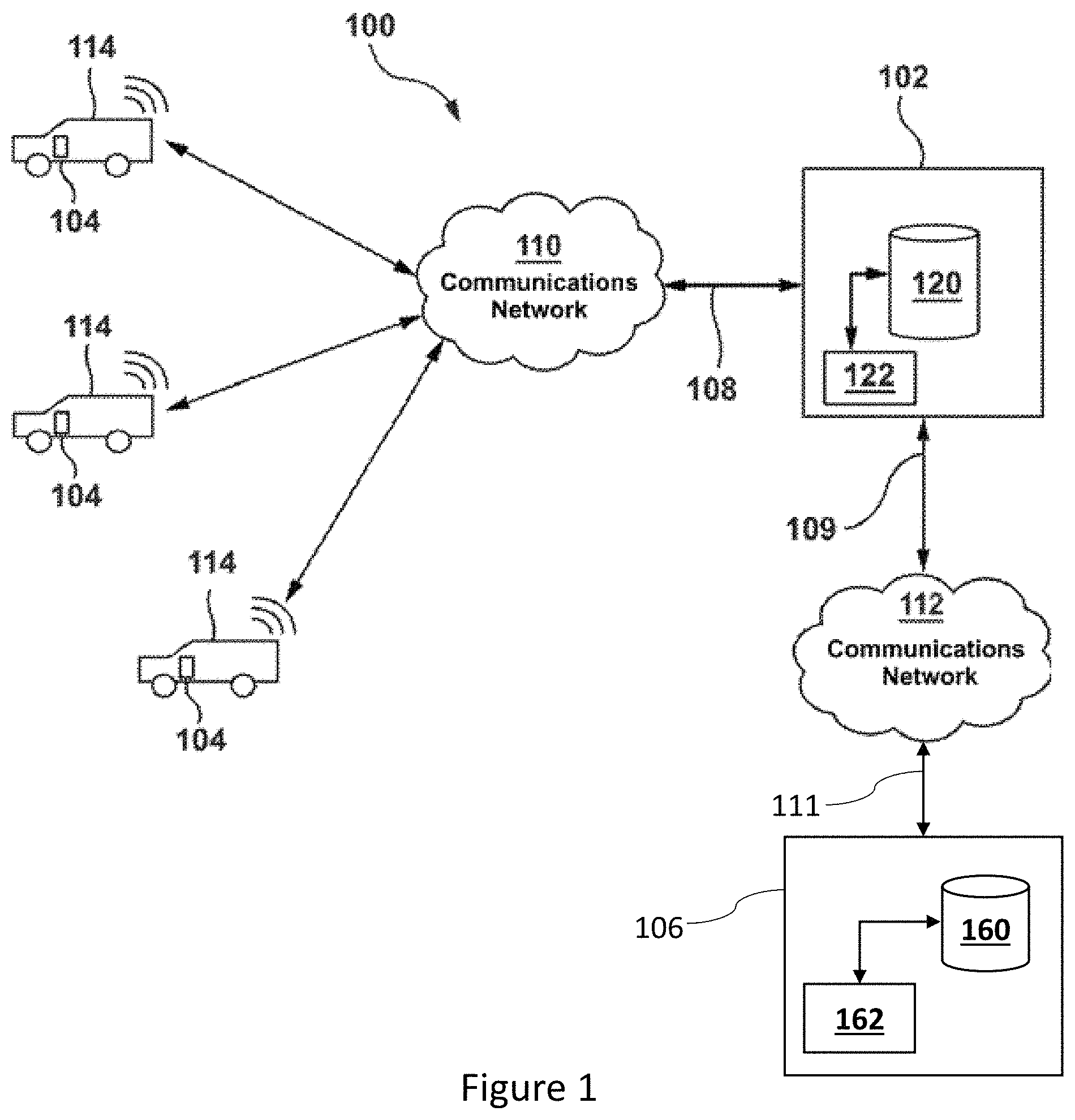 Patent US11784491 — Systems and methods for implementing vehicle charging infrastructure — Figure 1