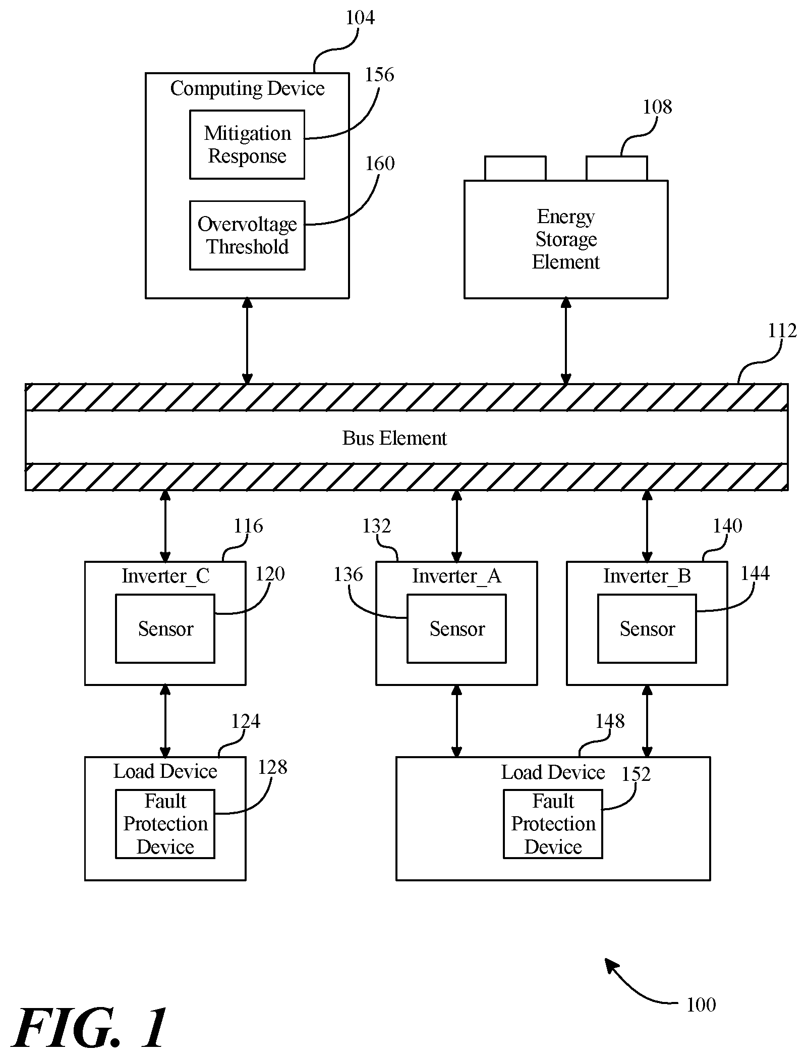 Patent US11784500 — Systems and methods for overvoltage protection on loads for use in an electric aircraft — Figure 1