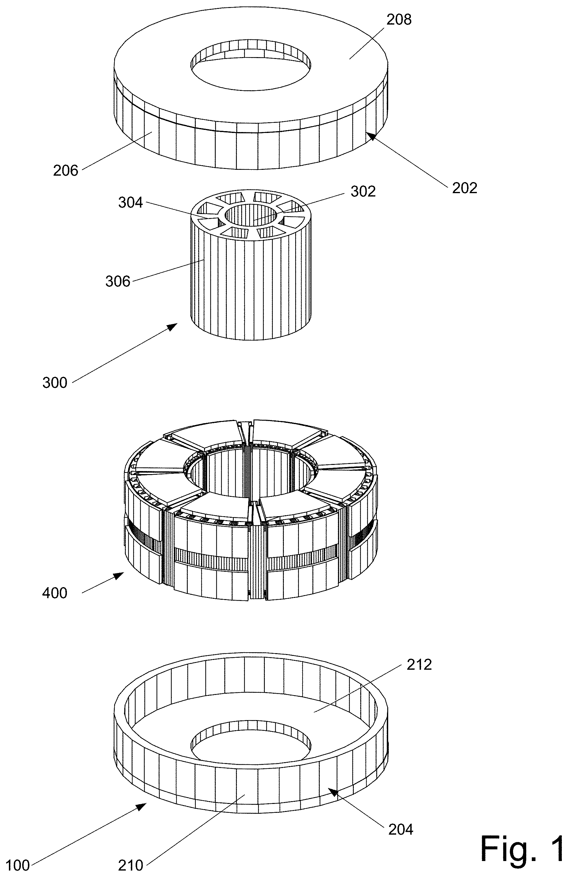 Patent US11784523 — Multi-tunnel electric motor/generator — Figure 1