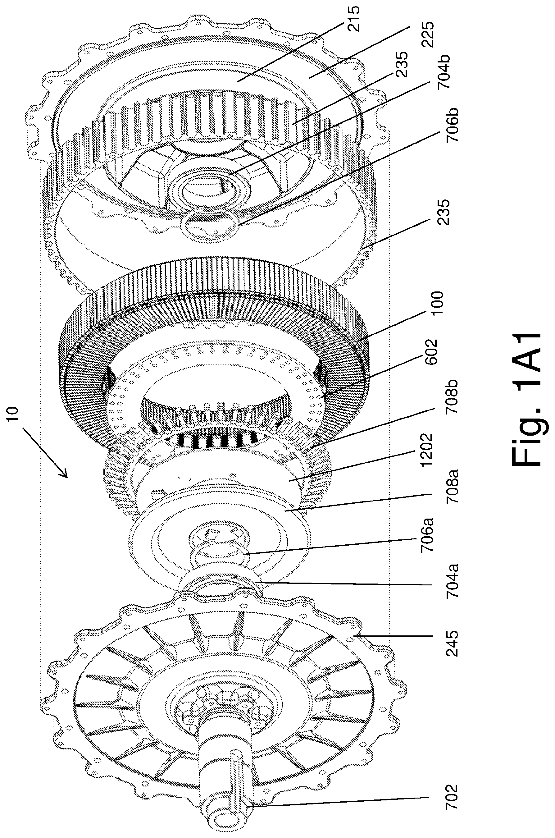 Patent US11784529 — Torque tunnel Halbach Array electric machine — Figure 1