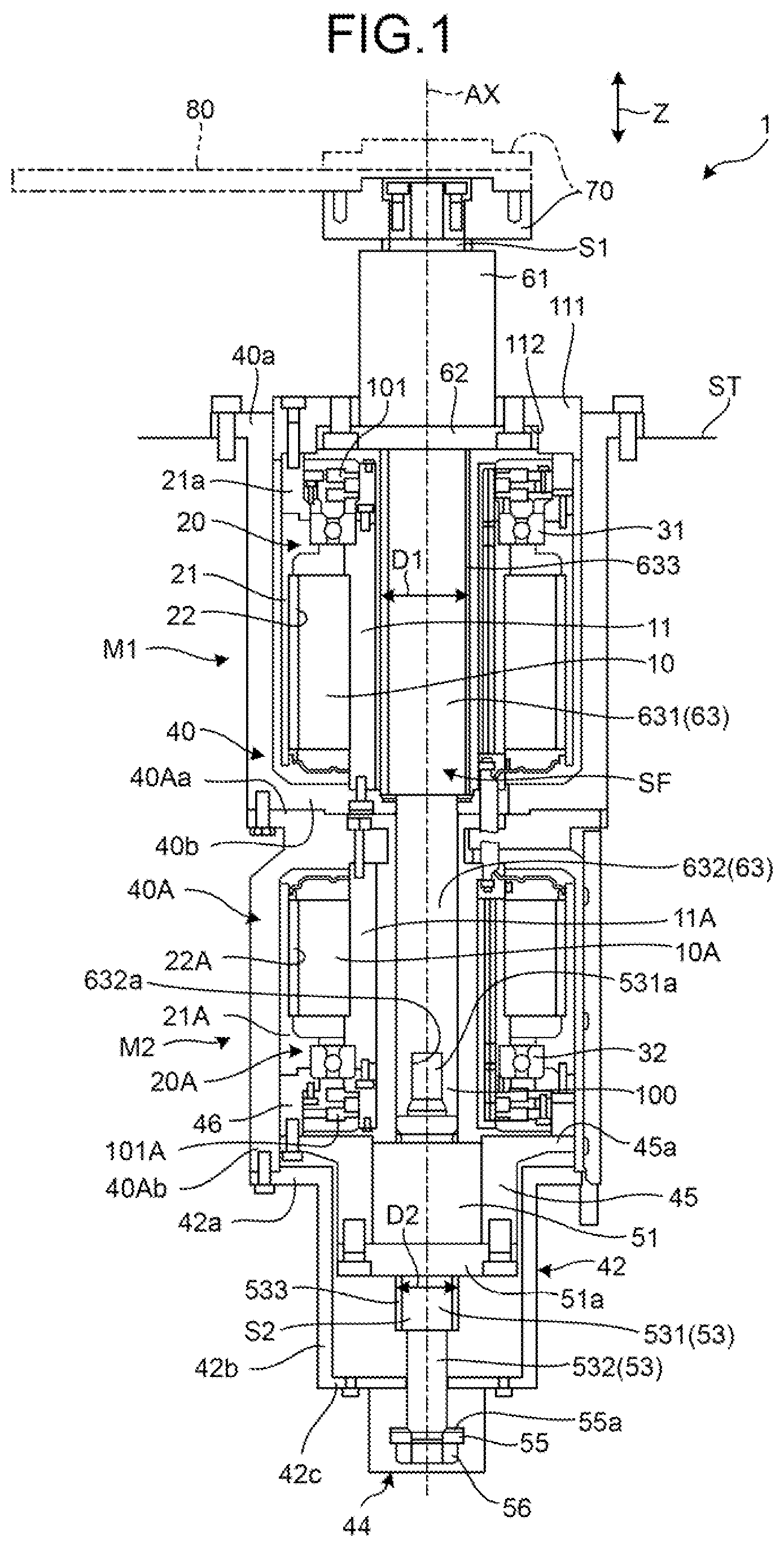 Patent US11784535 — Actuator — Figure 1