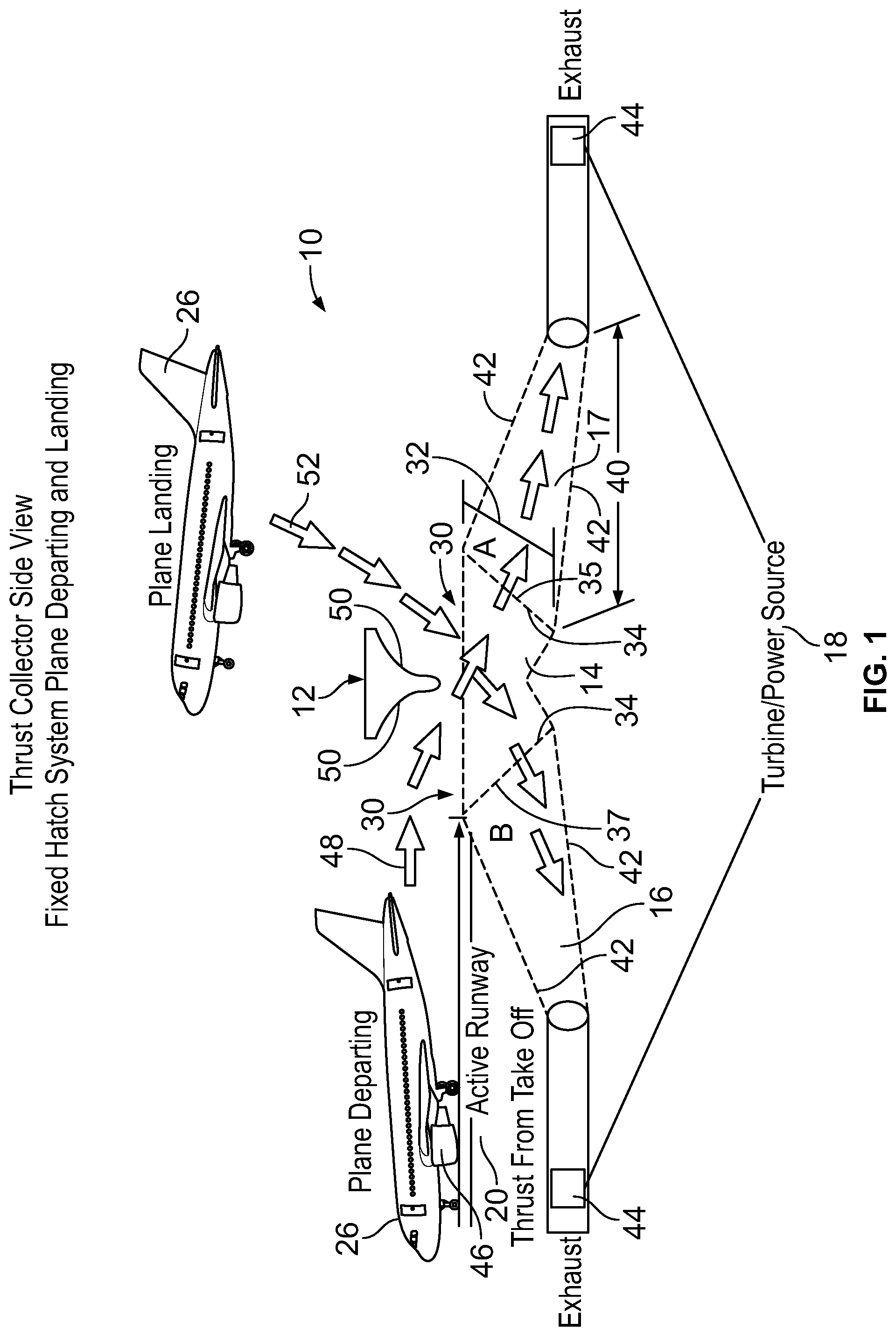 Patent US11784536 Figure 1 – Method and apparatus for collecting thrust to generate power or useful energy