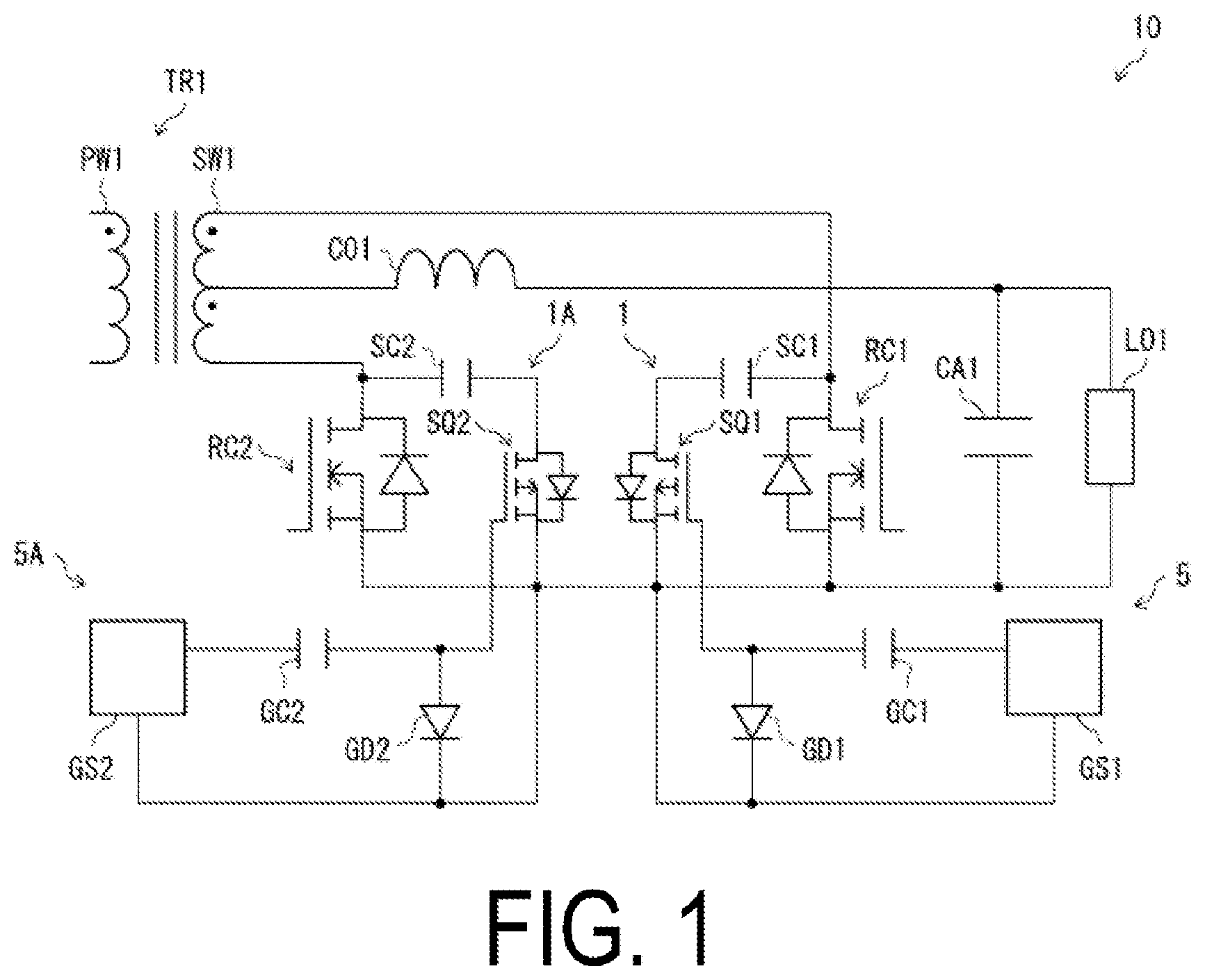 Patent US11784557 — Low loss snubber circuit and power supply device — Figure 1