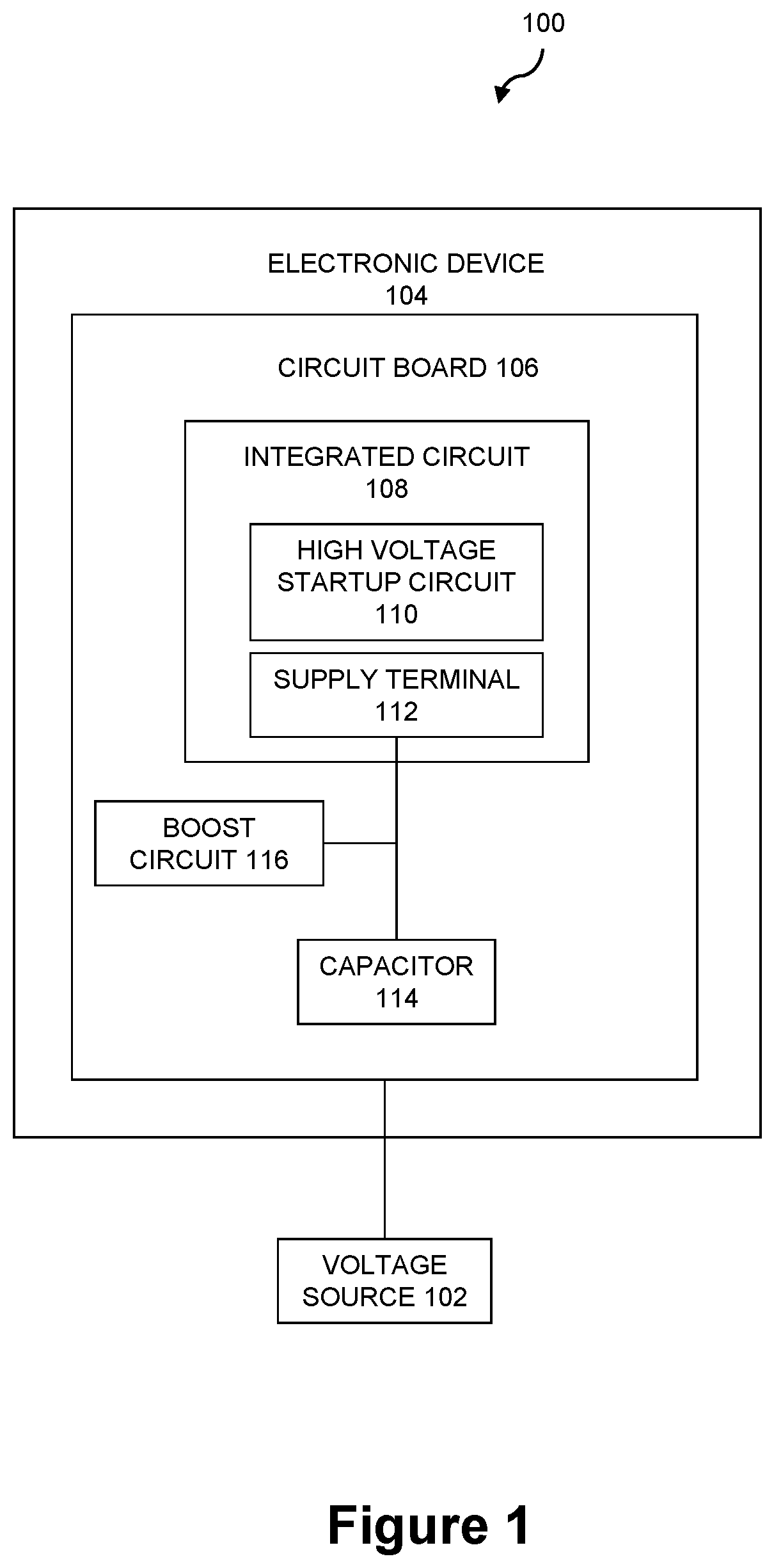 Patent US11784563 — High voltage startup booster — Figure 1