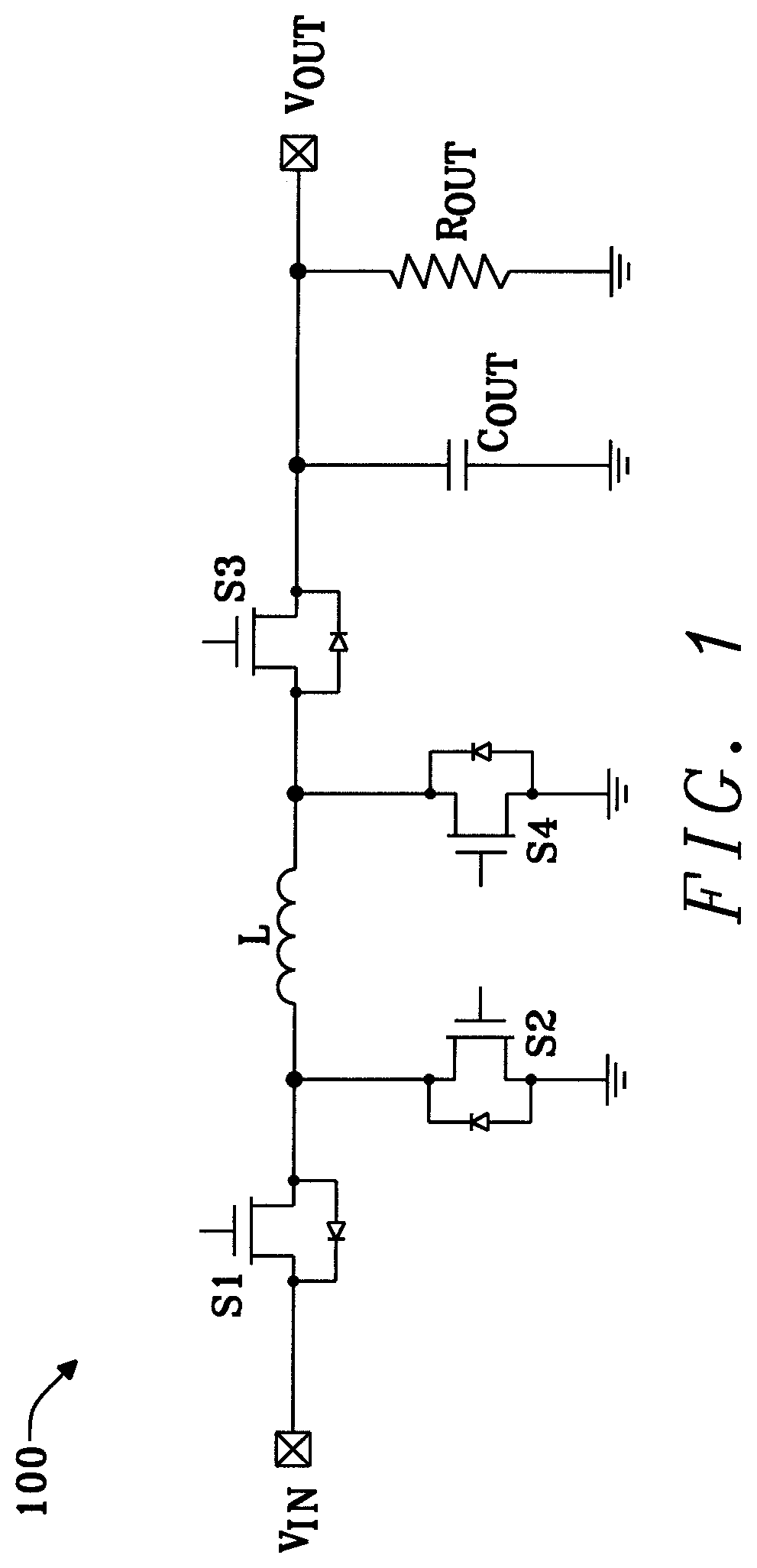 Patent US11784569 — Efficient hybrid buck-boost converter — Figure 1