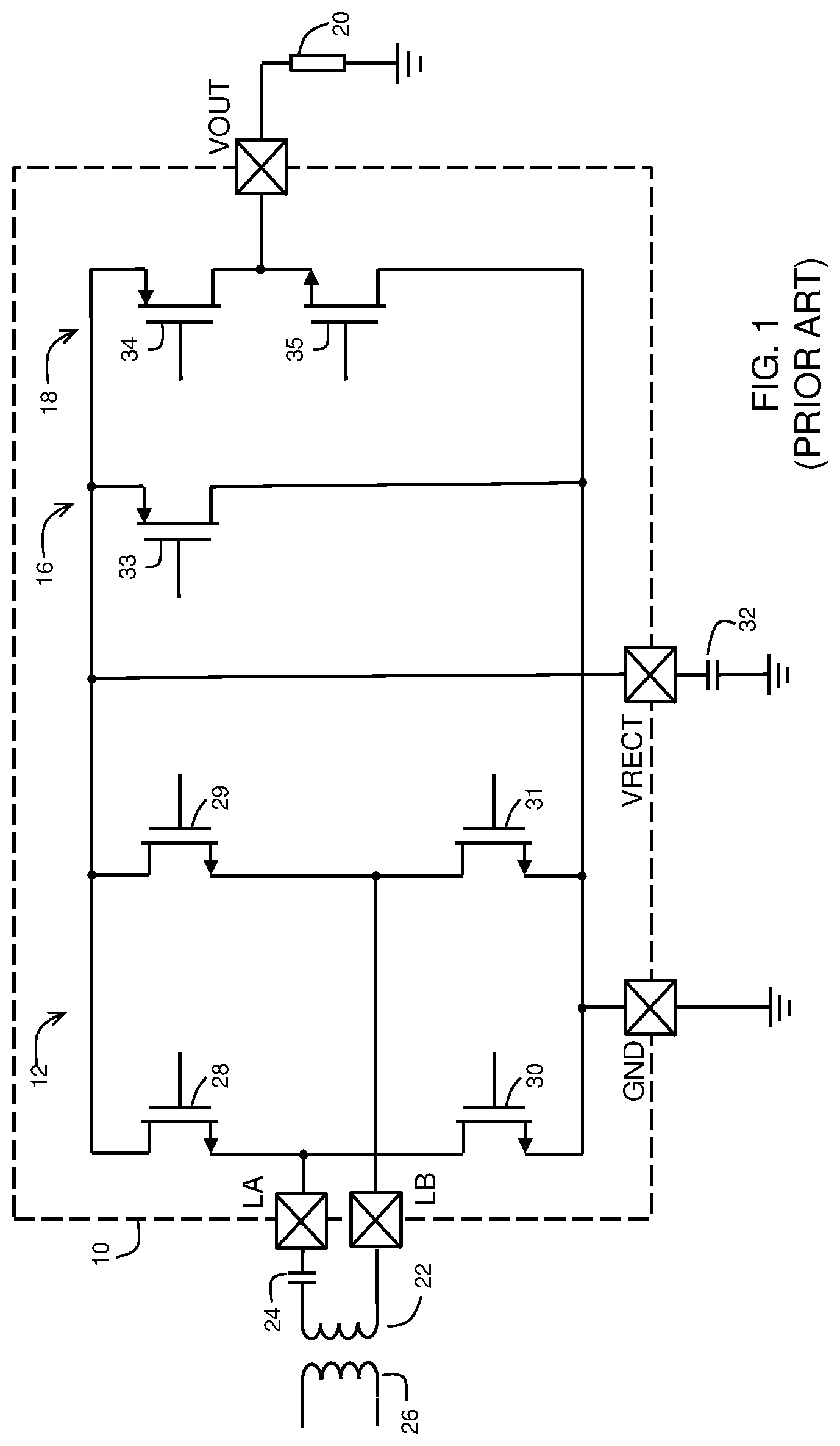 Patent US11784578 — Electronic circuit with electromagnetic interference detection and suppression and method therefor — Figure 1