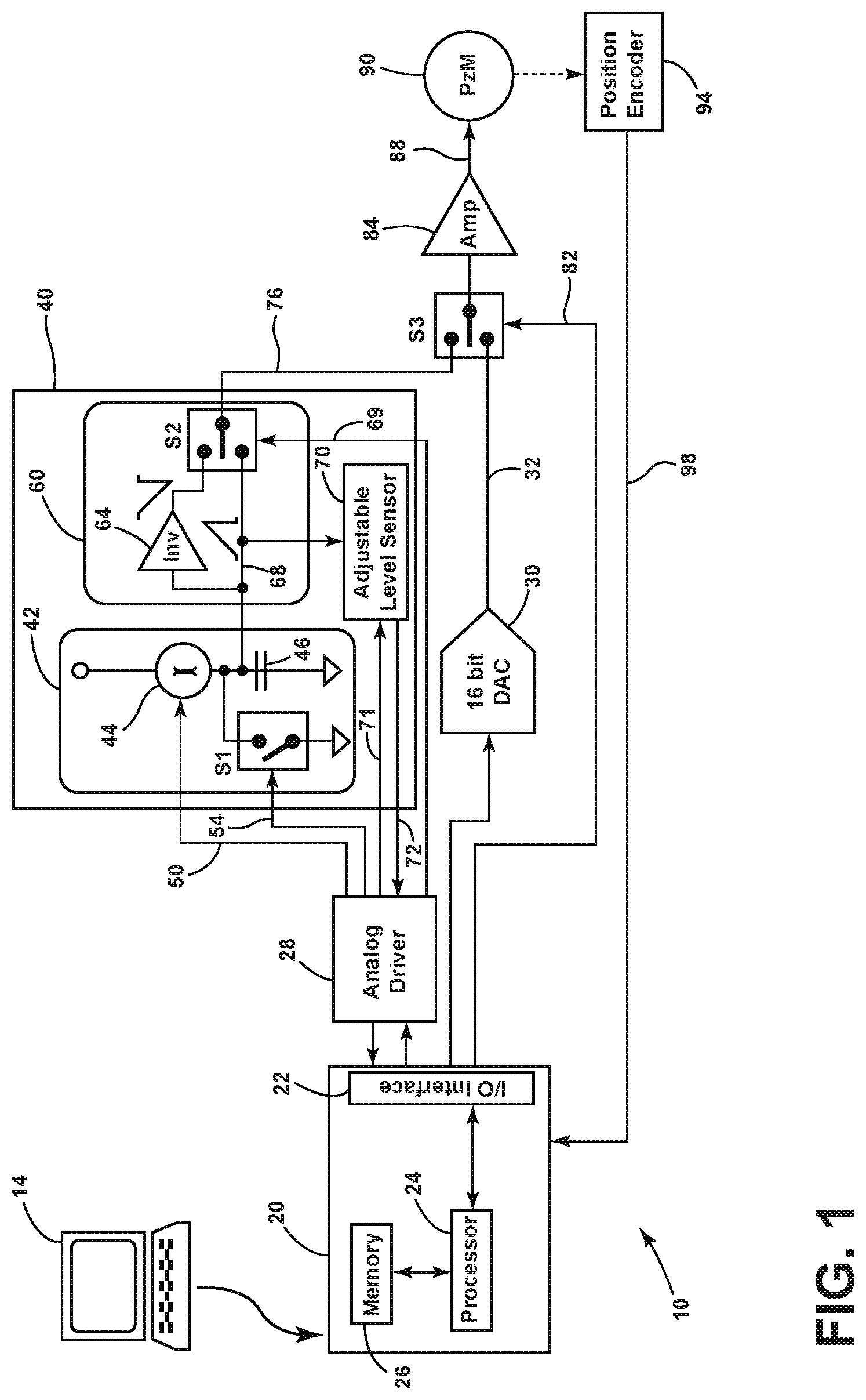 Patent US11784588 — Dual mode motion control system and method for piezo motor — Figure 1