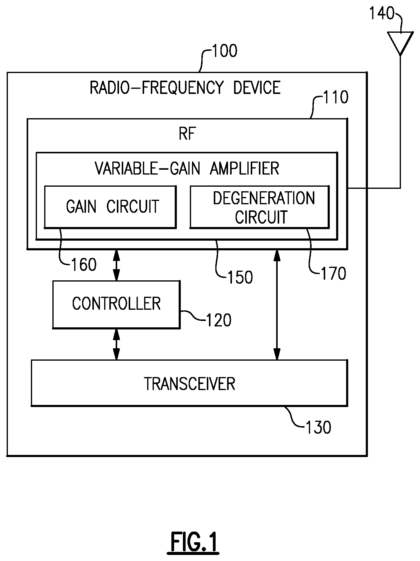 Patent US11784620 Figure 1 – Adaptive degeneration circuits