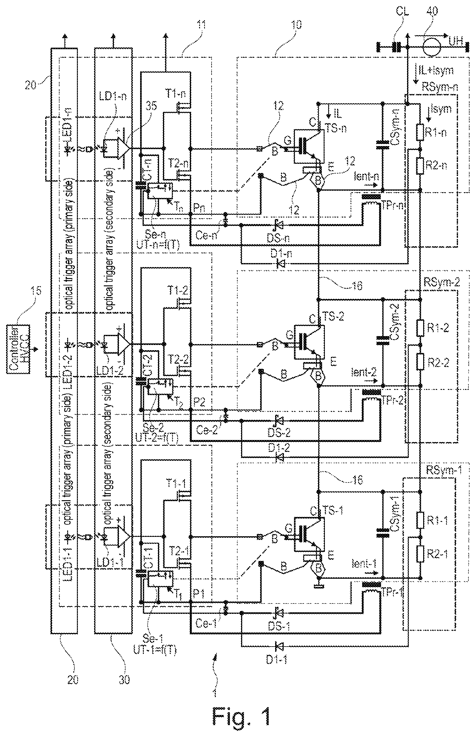 Patent US11784640 — High-power switching module for the direct pulse energy feeding of a consumer — Figure 1