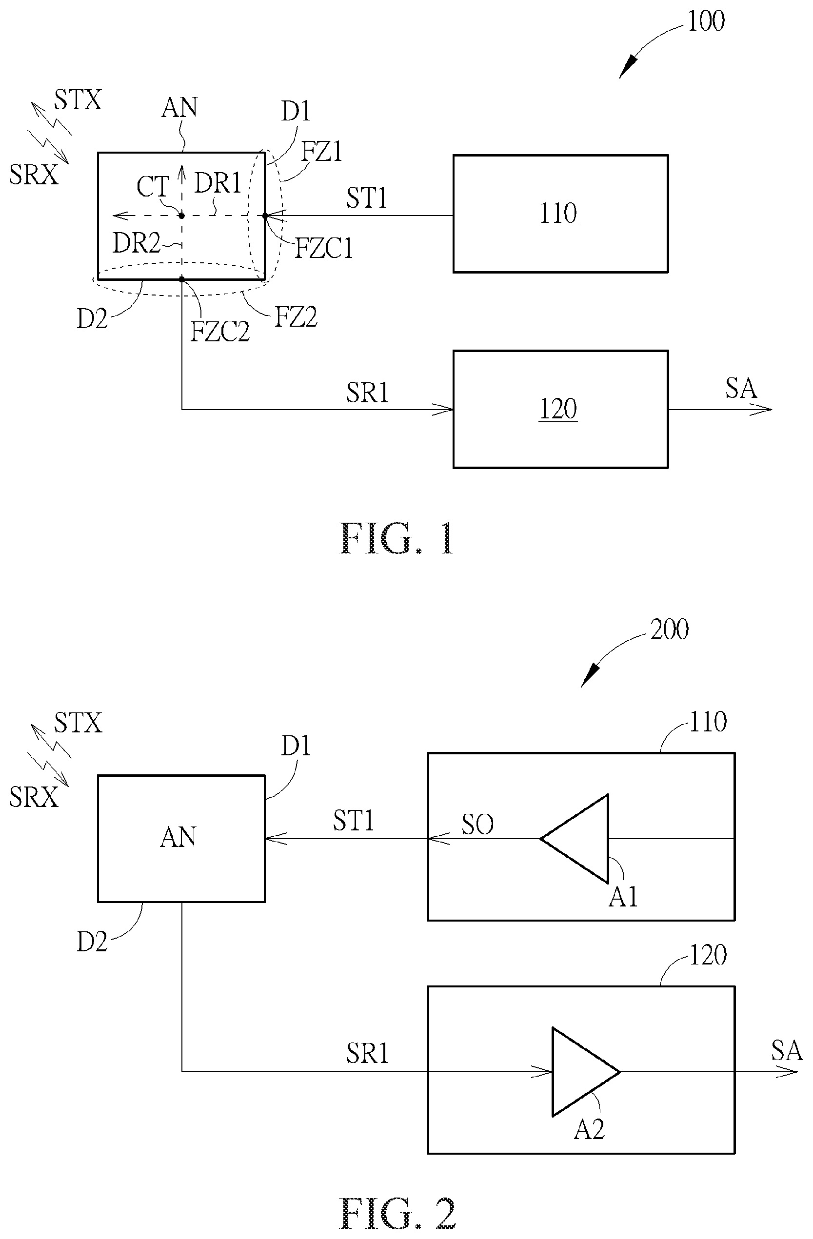 Patent US11784672 — Wireless signal transceiver device with a dual-polarized antenna with at least two feed zones — Figure 1