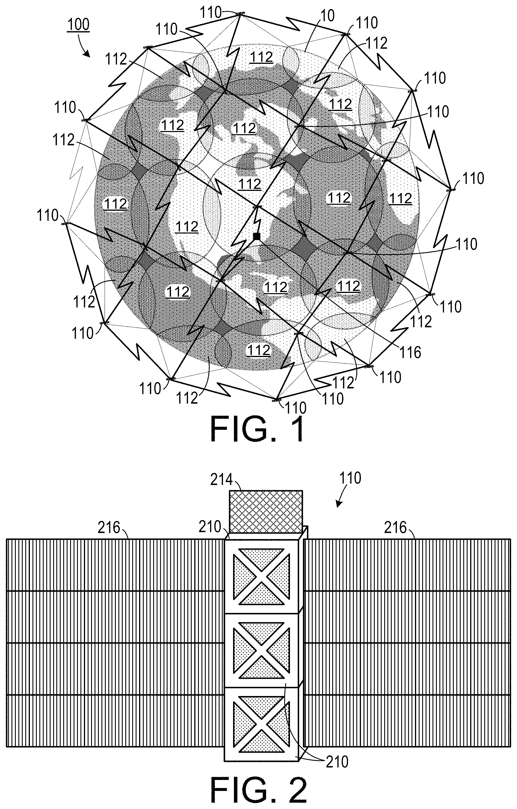 Patent US11784711 — Network employing cube satellites — Figure 1