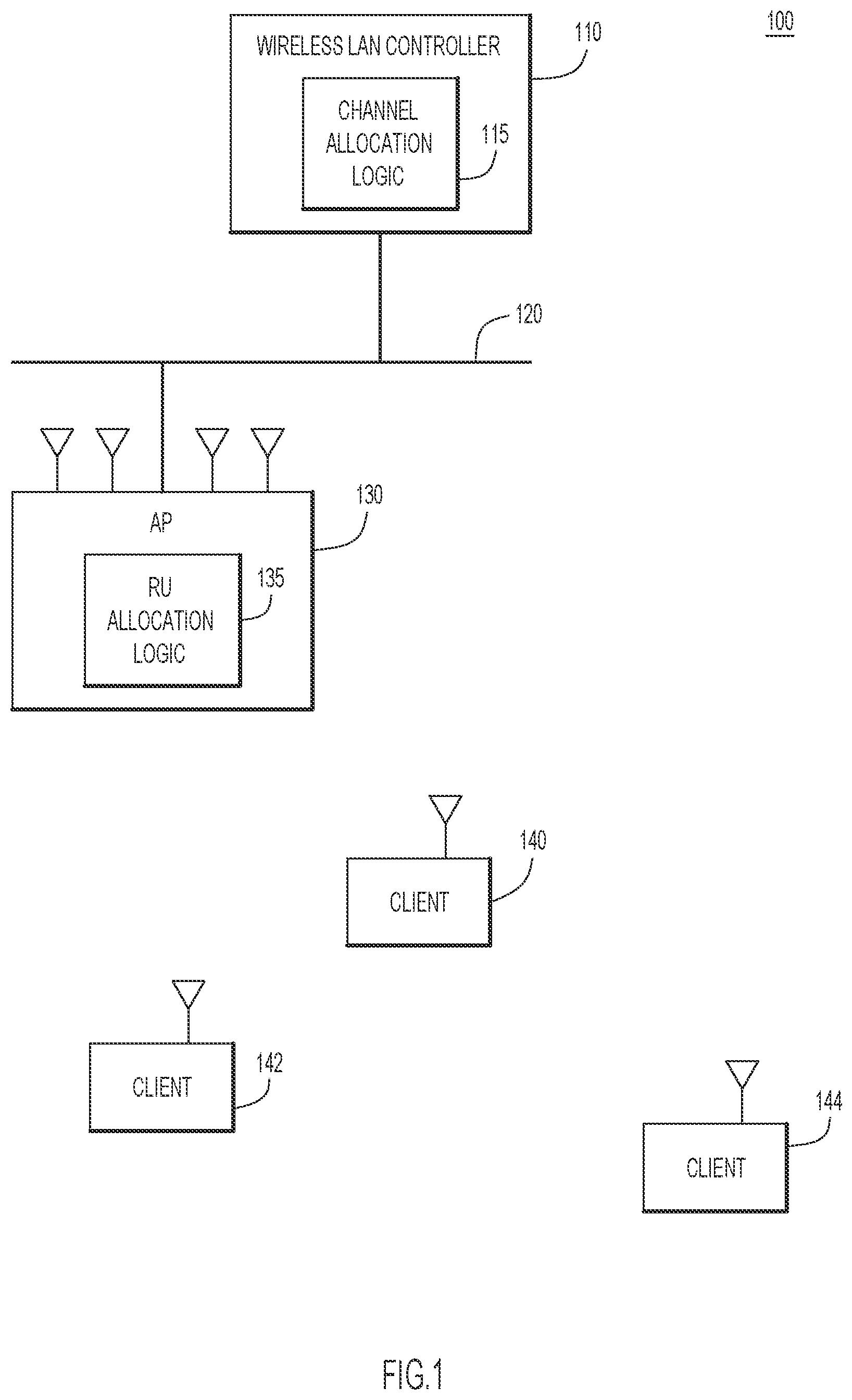 Patent US11784724 — Wireless spectrum management and optimization for dual transceiver operation — Figure 1