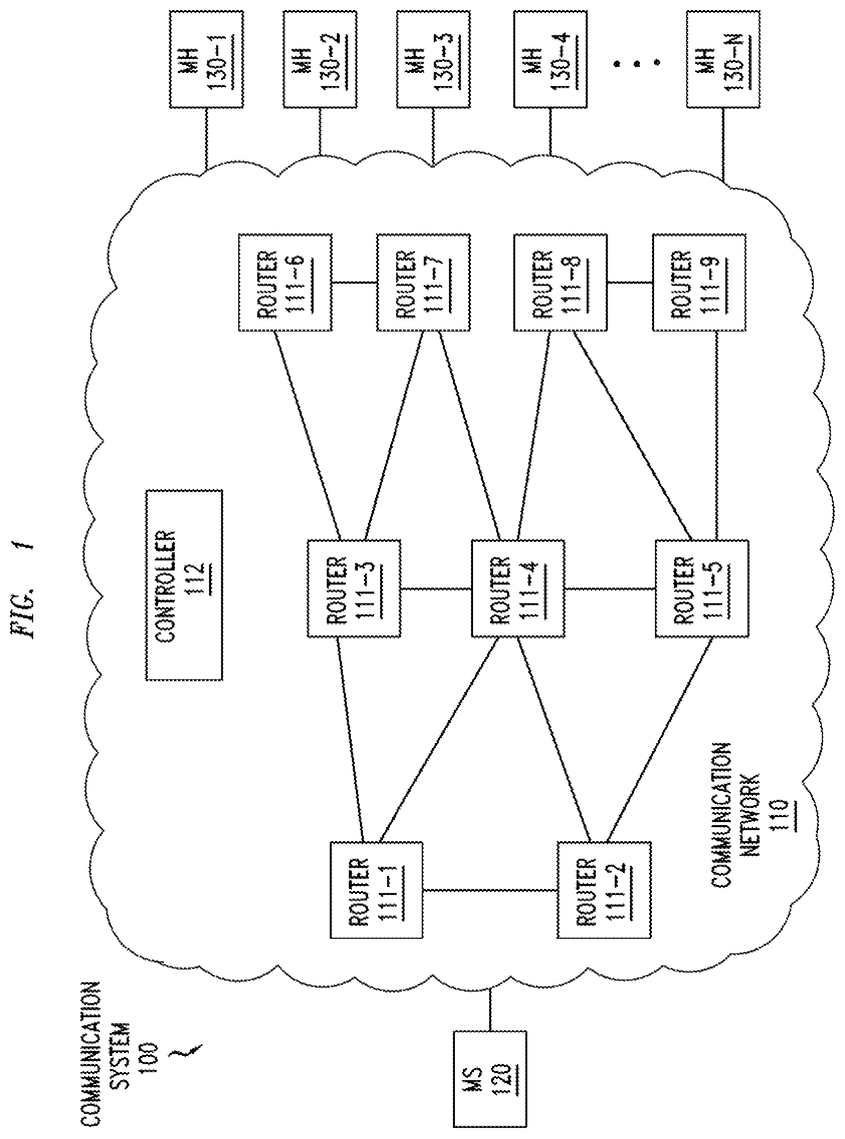 Patent US11784838 — Multicast based on penultimate hop popping — Figure 1