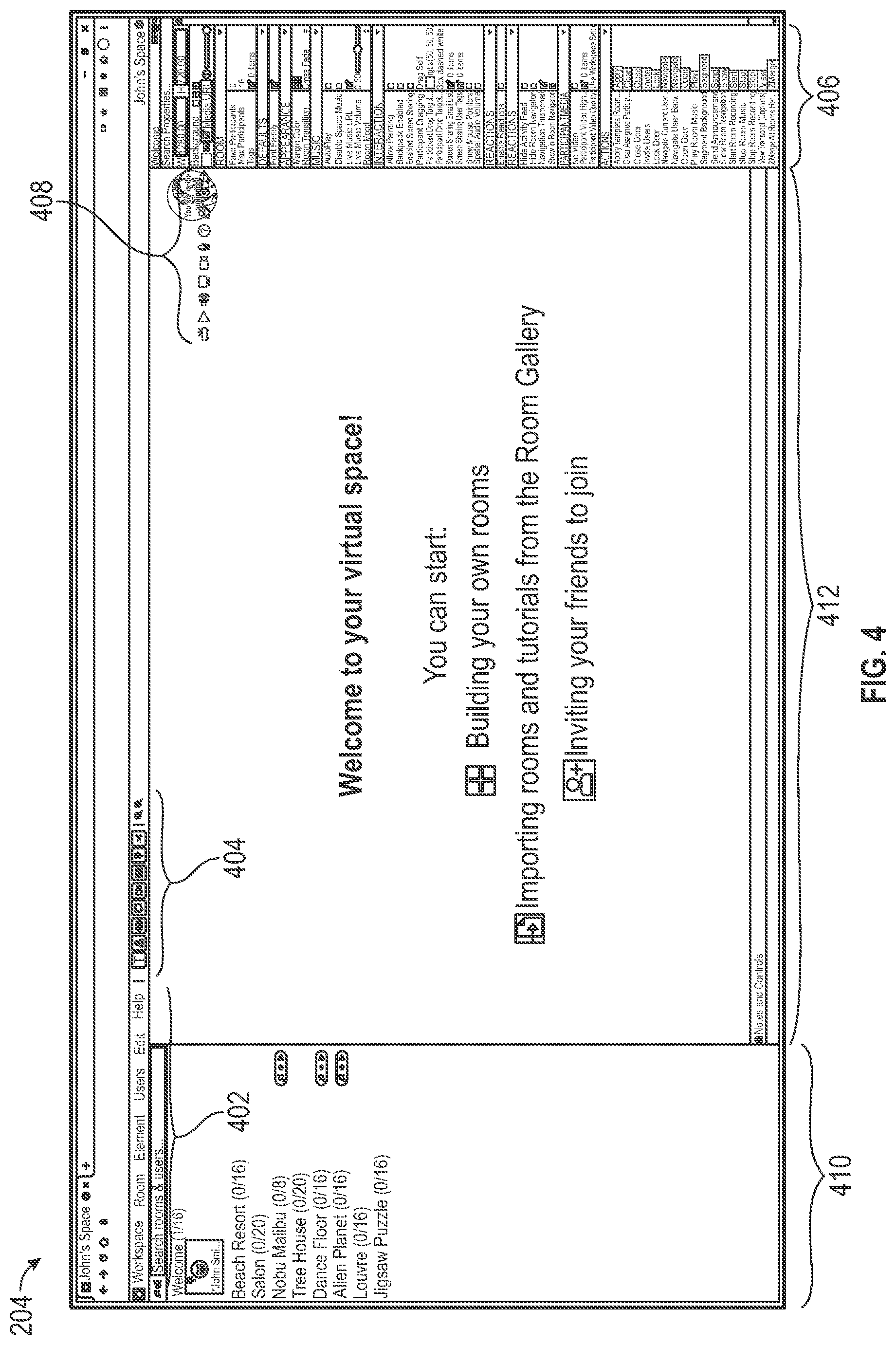 Patent US11784841 Figure 4 – Presenting participant reactions within a virtual conferencing system
