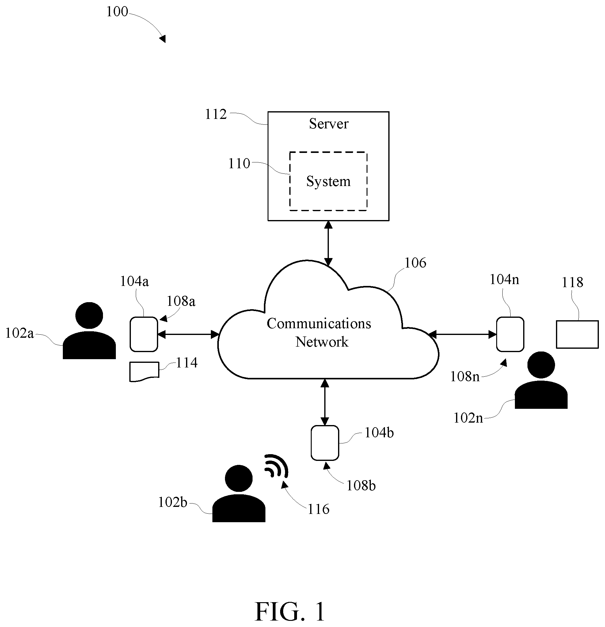 Patent US11784948 — Cognitive determination of message suitability — Figure 1