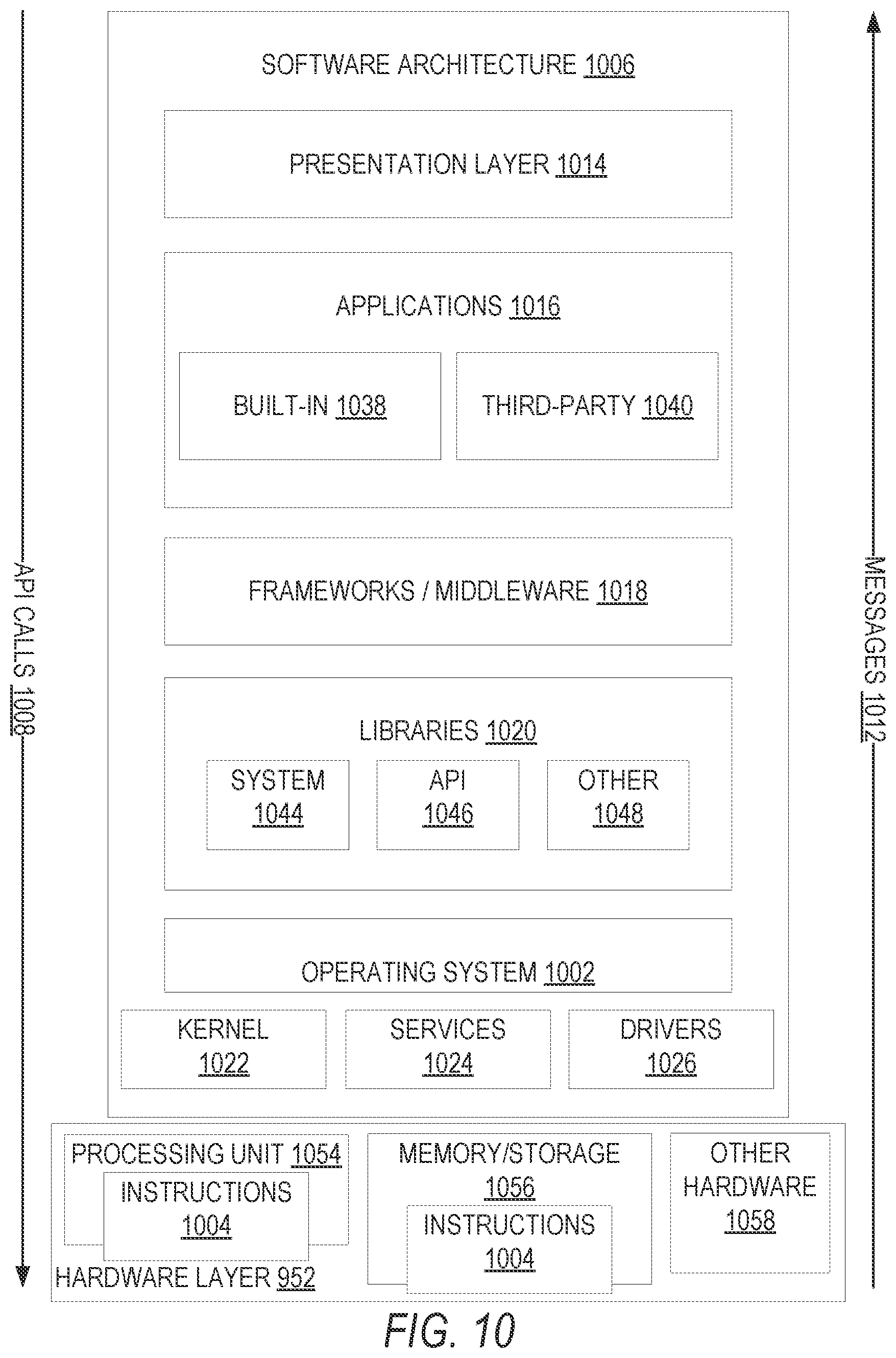 Patent US11784957 Figure 10 – Messaging system