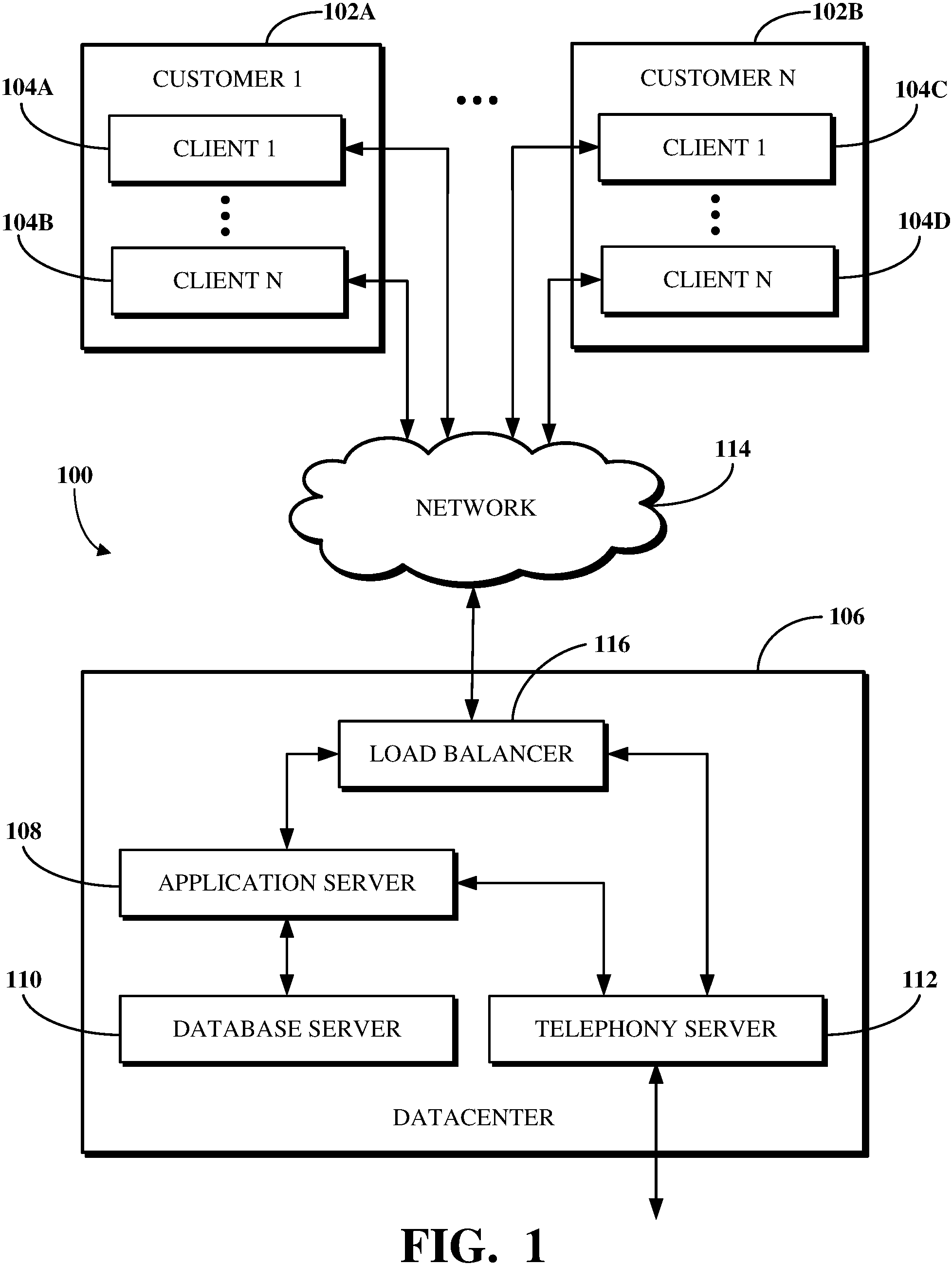 Patent US11785060 — Content-aware device selection for modifying content elements in digital collaboration spaces — Figure 1