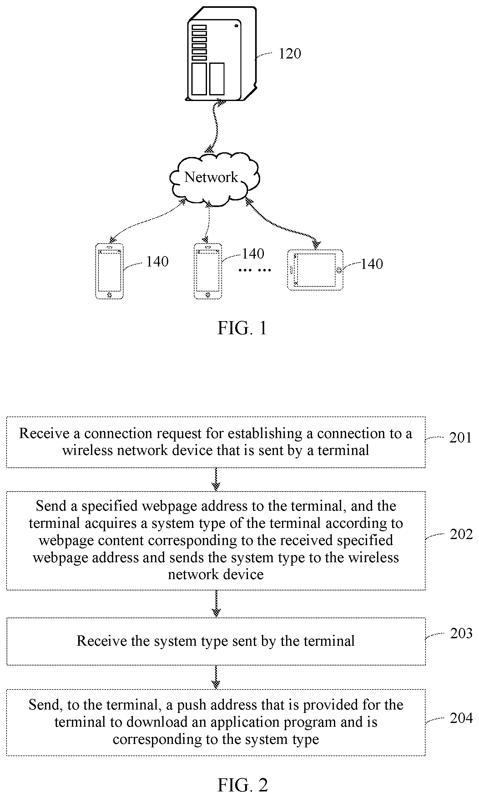 Patent US11785072 — Method, apparatus, and system for pushing application program, and device — Figure 1