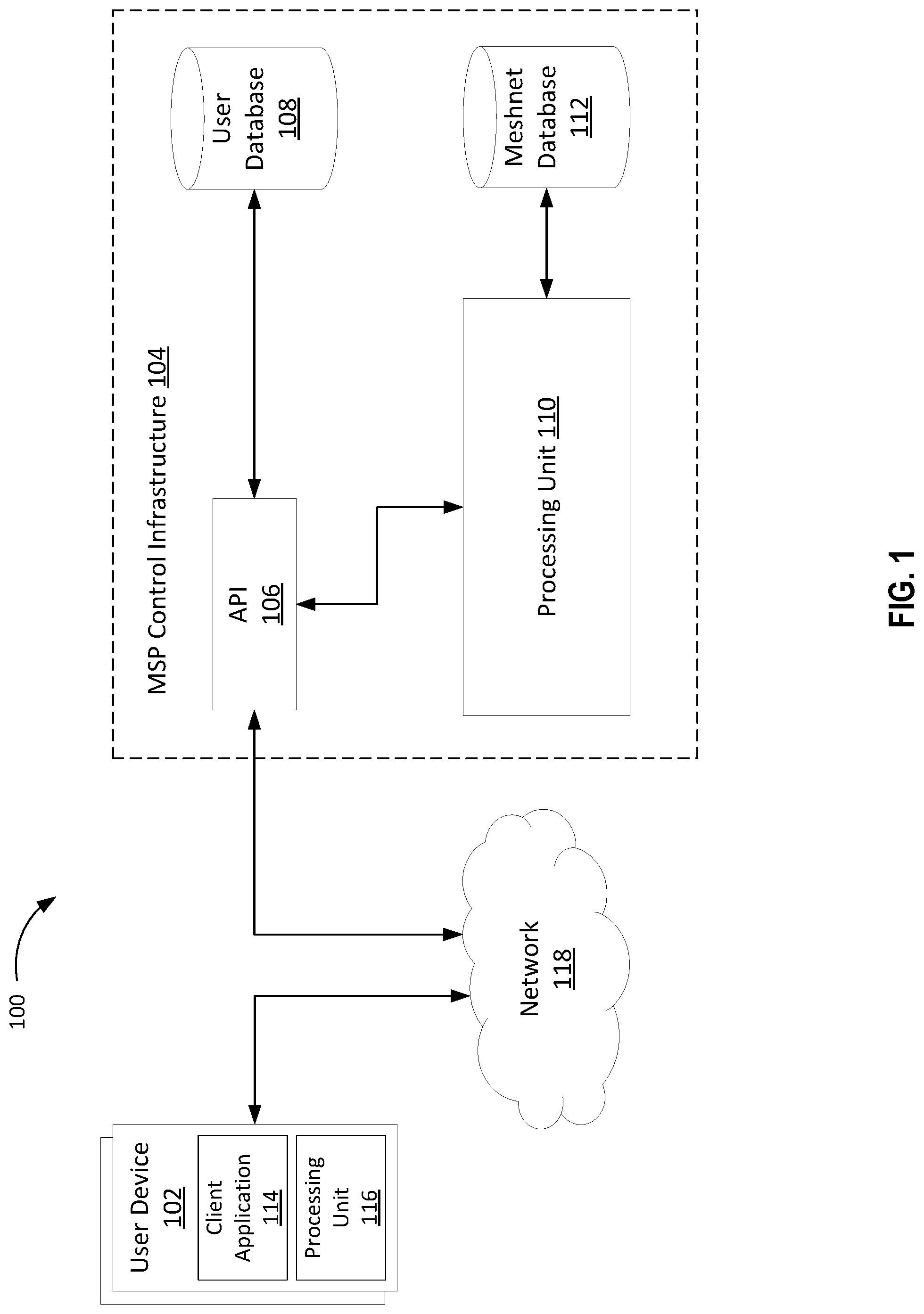 Patent US11785089 — Updating communication parameters in a mesh network — Figure 1