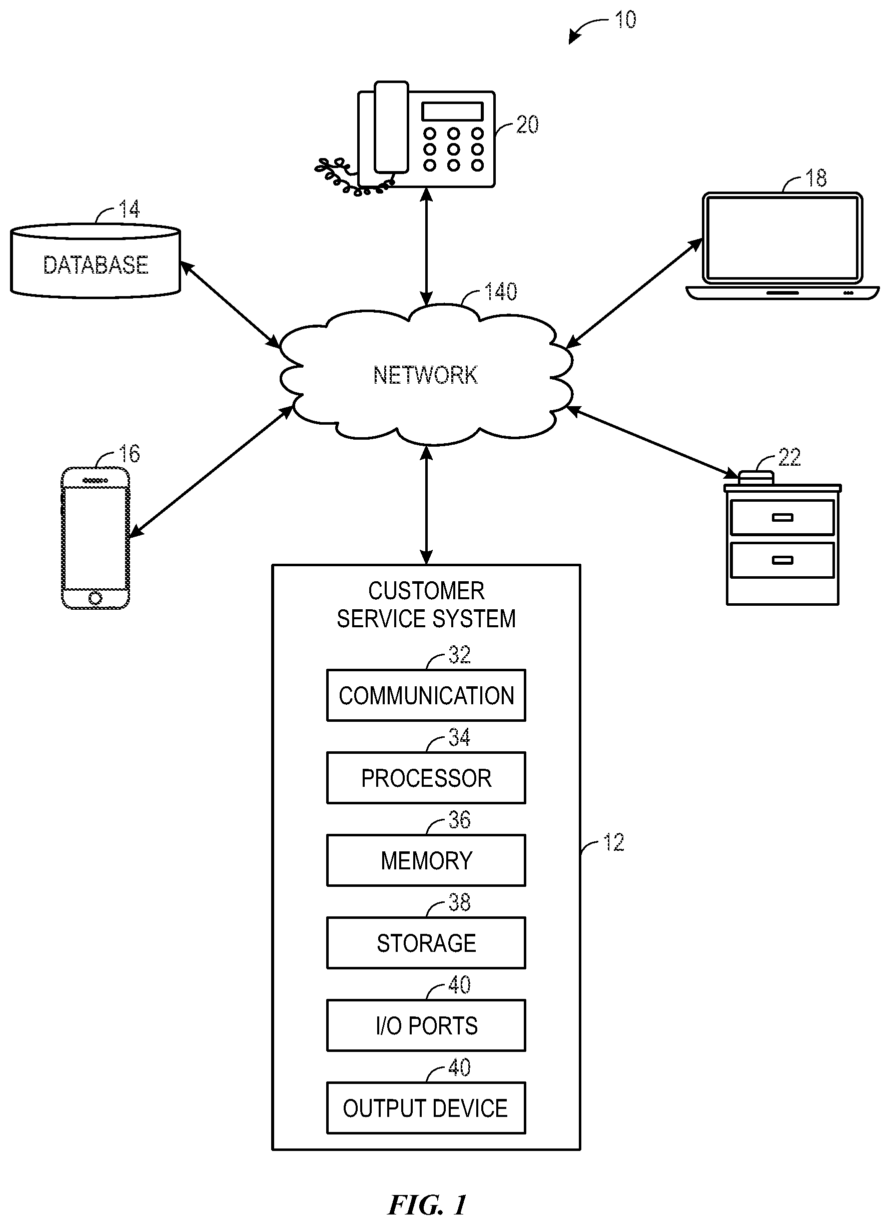 Patent US11785093 — Systems and methods for reestablishing communication to resume a process based on inferred intent — Figure 1