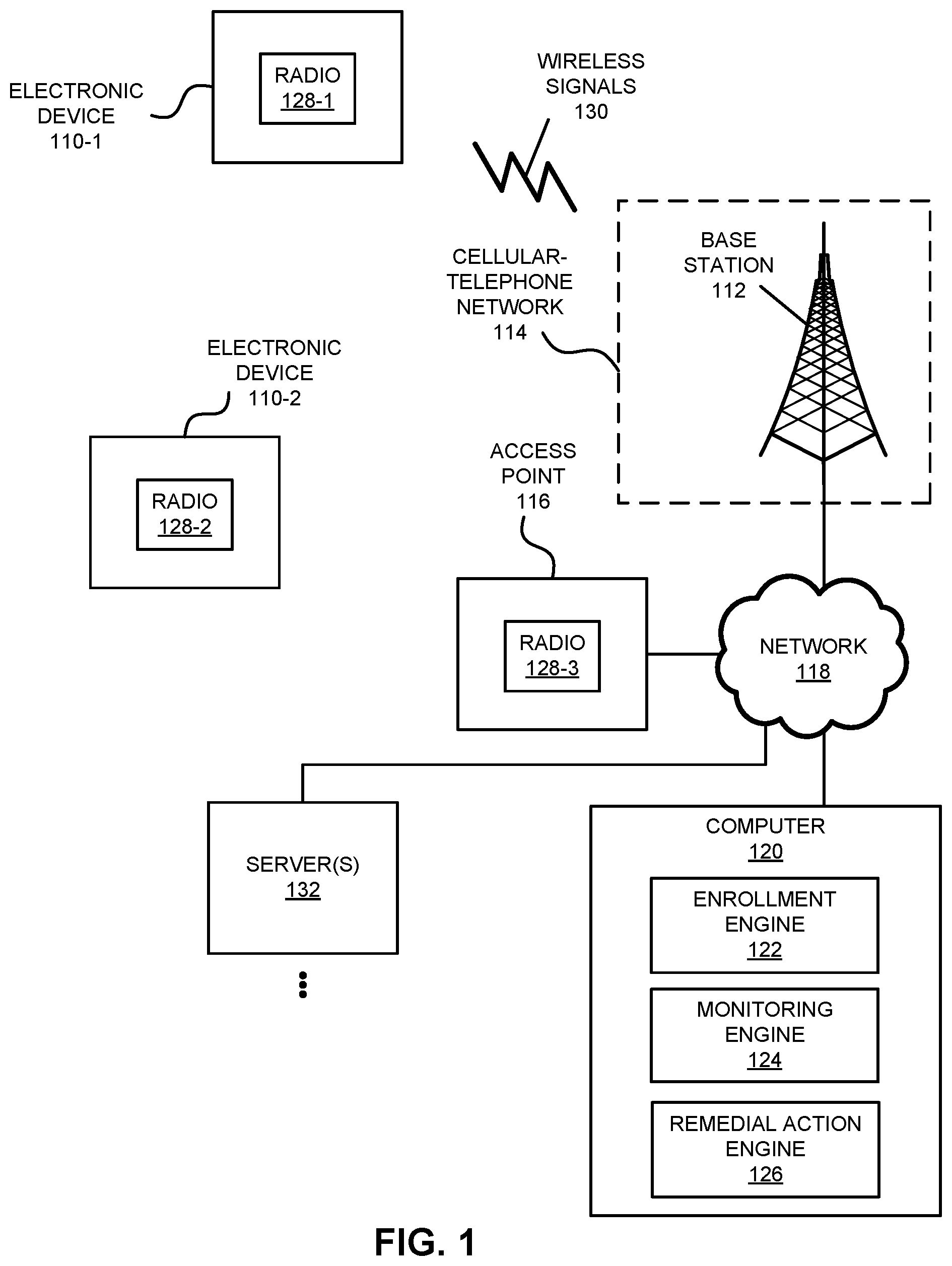 Patent US11785110 — Selective online content removal based on activity history — Figure 1