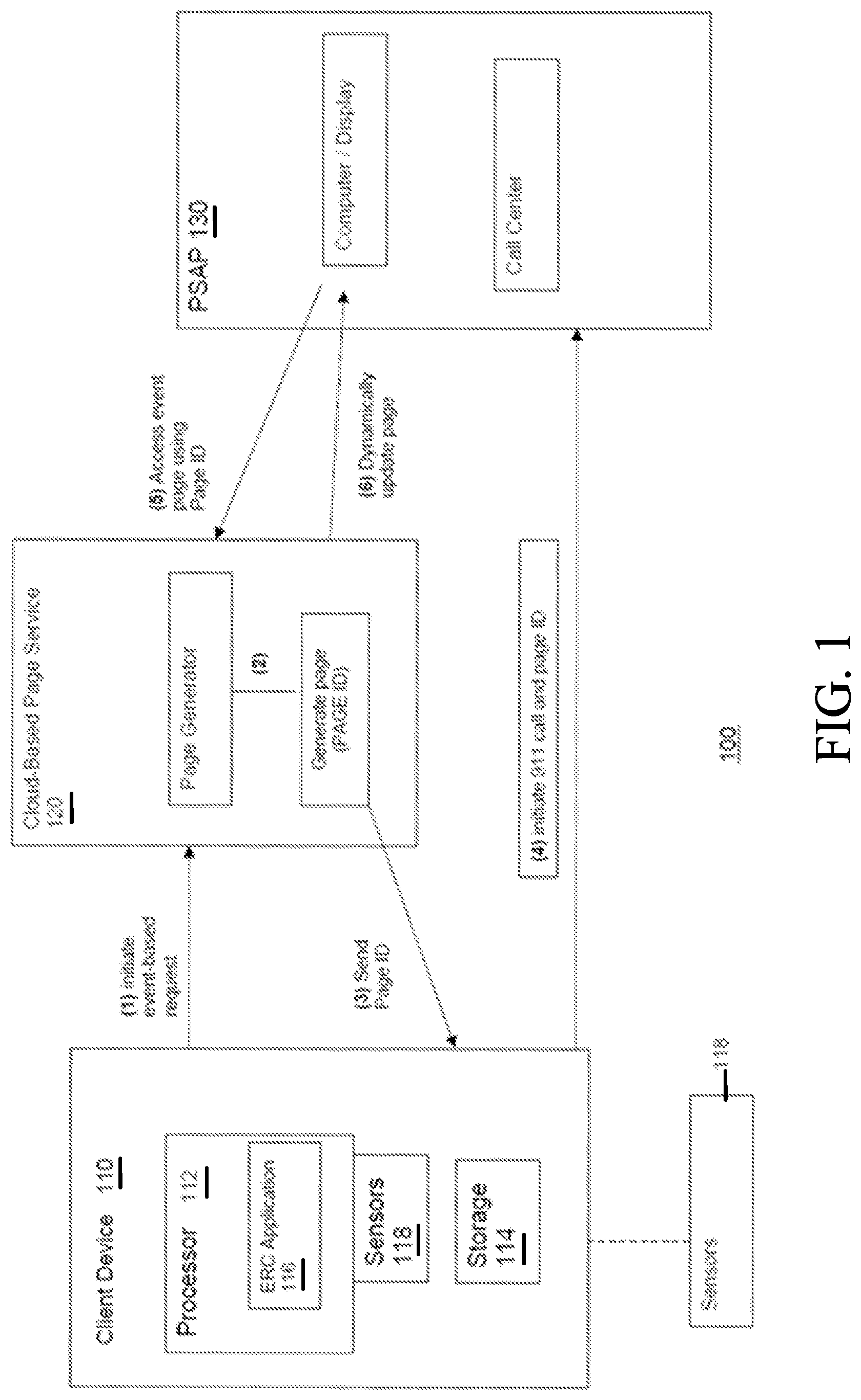 Patent US11785131 — Enhanced text-to-911 system via cloud-based page service — Figure 1