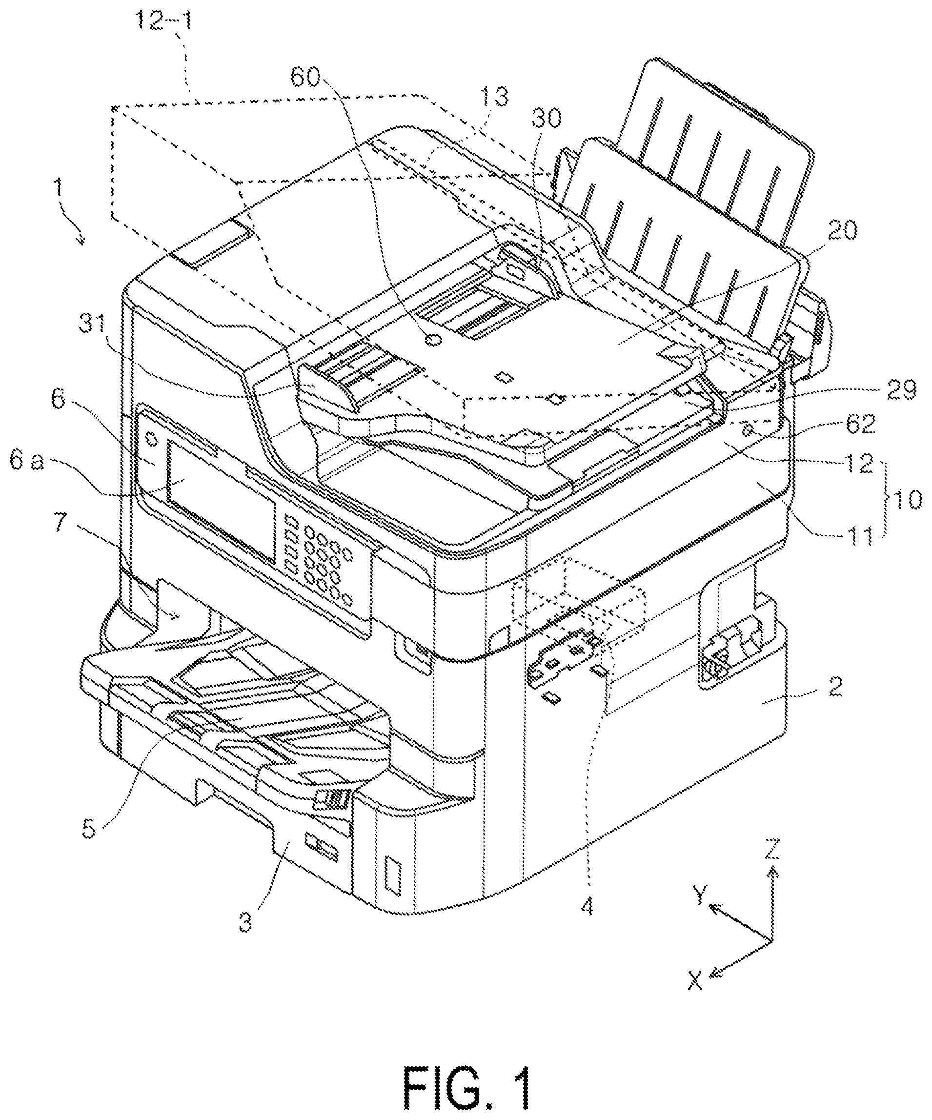Patent US11785153 — Image reading device and recording device — Figure 1