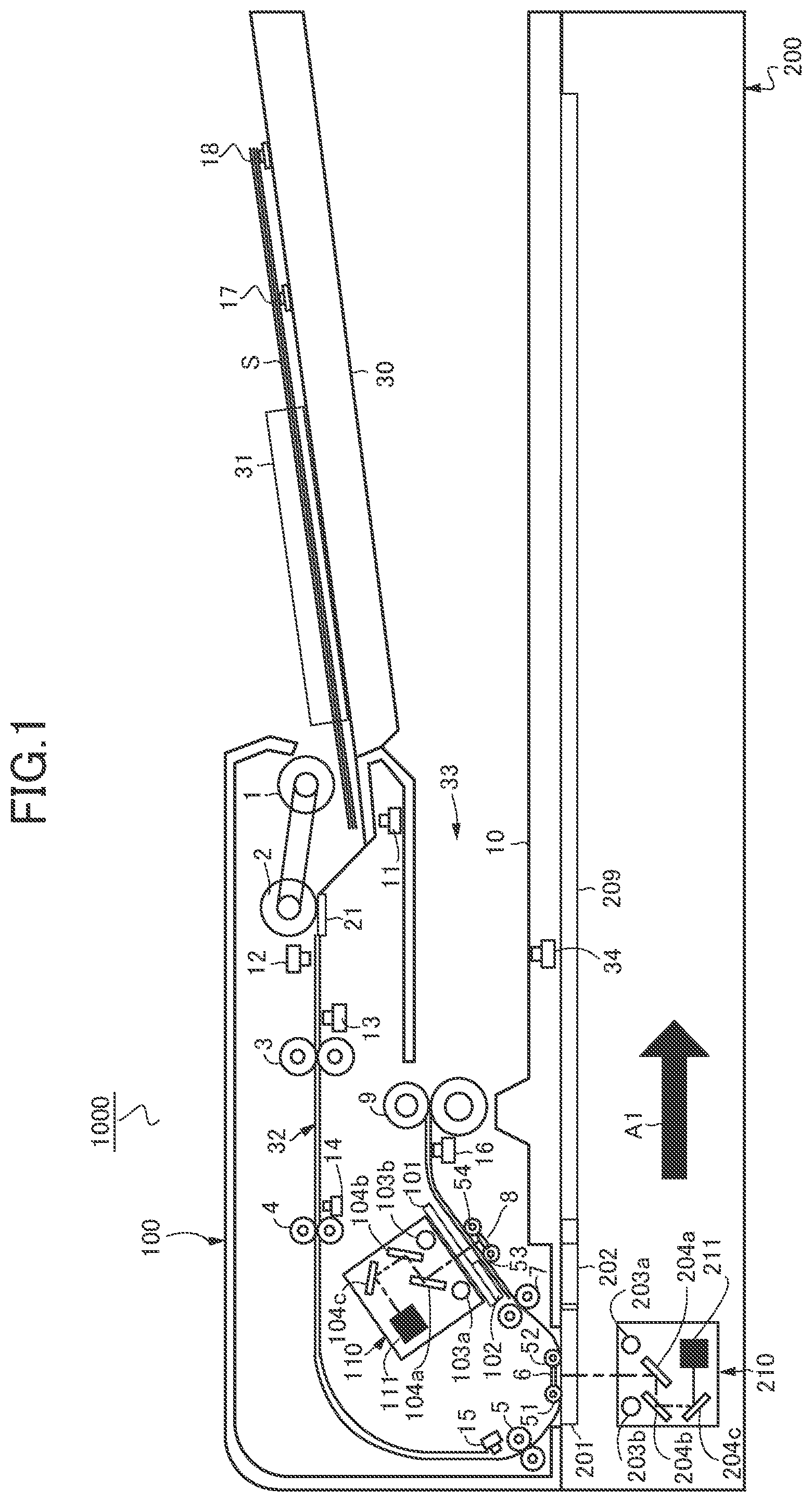 Patent US11785154 — Image reading apparatus and image forming apparatus — Figure 1