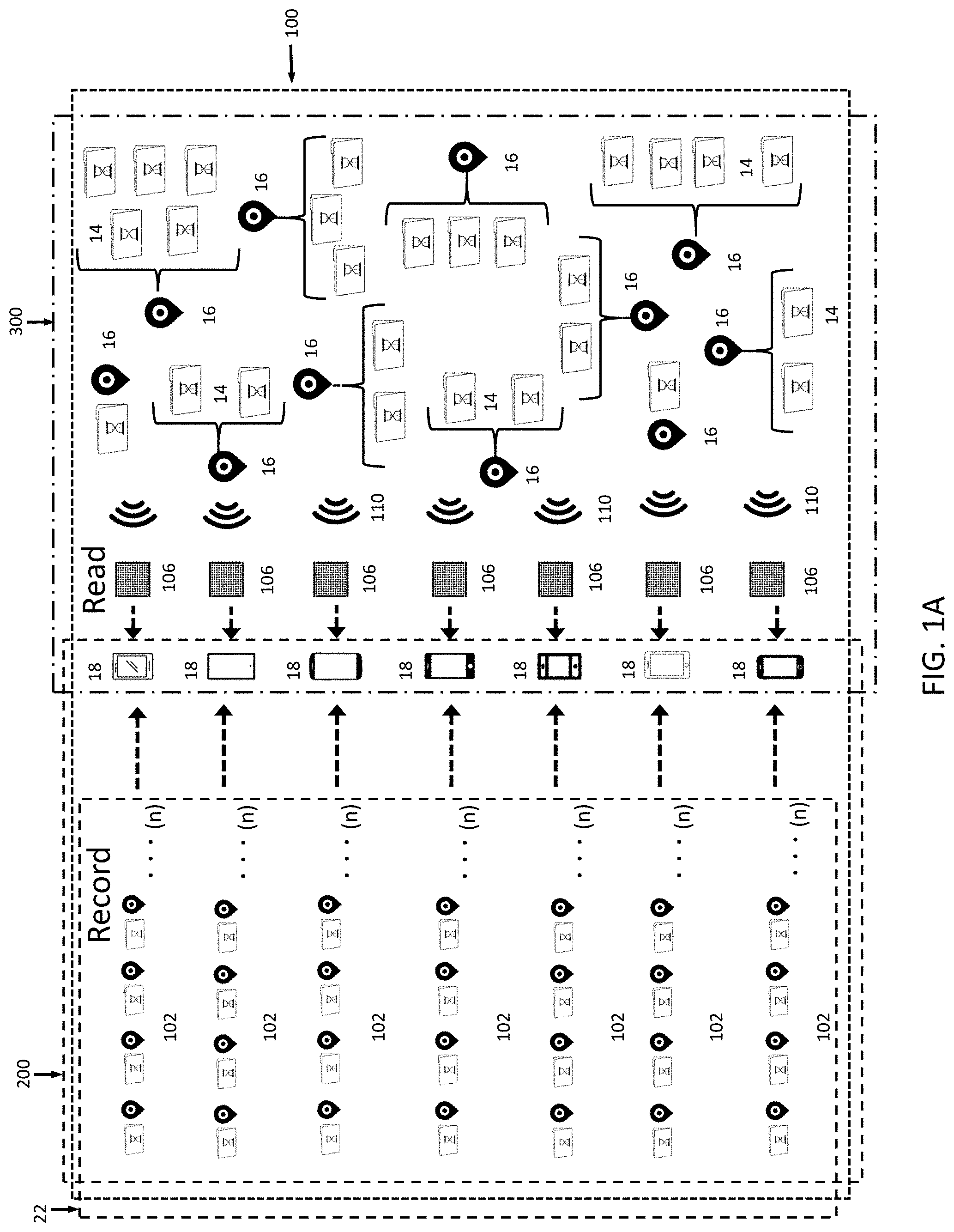 Patent US11785161 Figure 1 – System for user accessibility of tagged curated augmented reality content