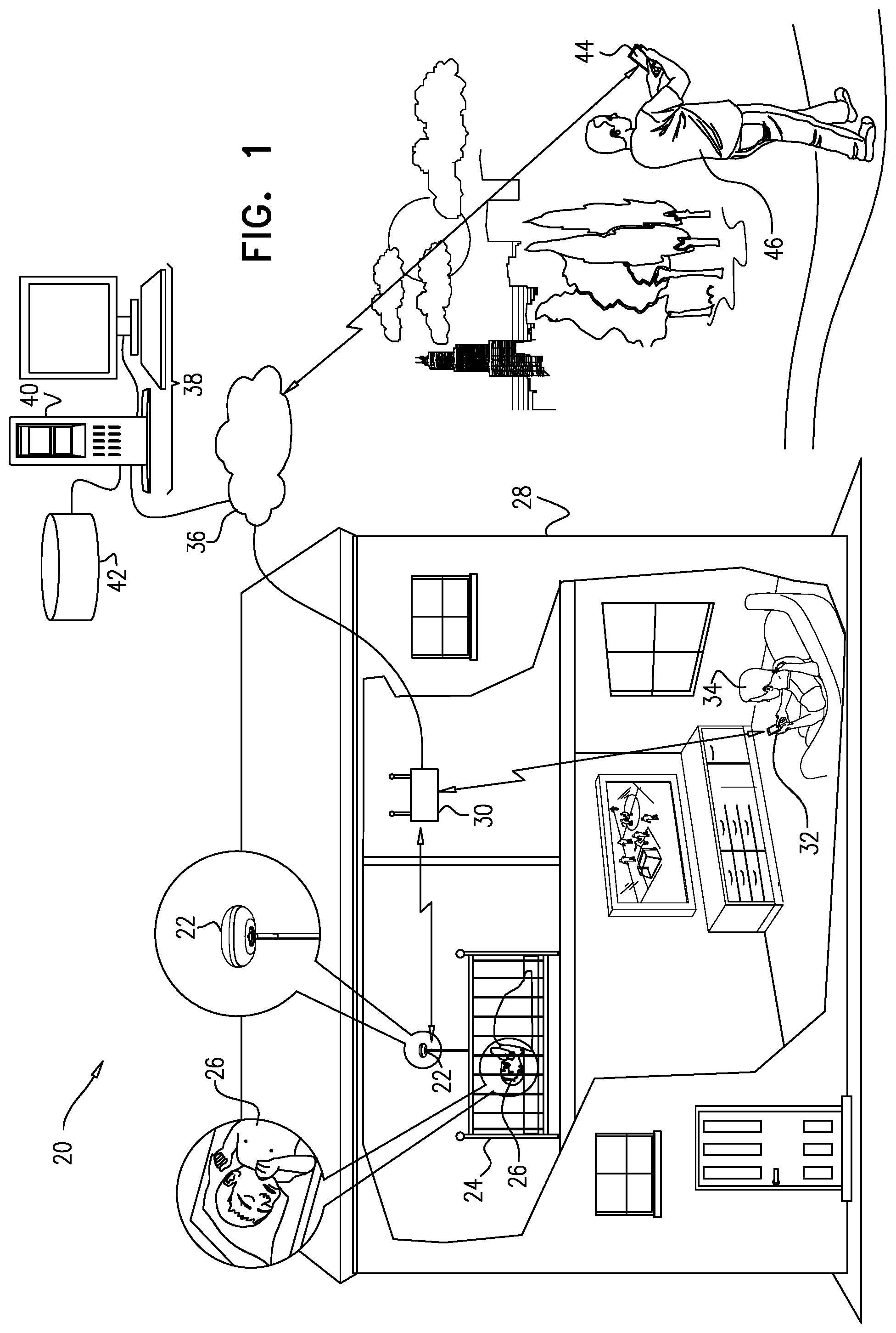 Patent US11785187 — Monitoring camera and mount — Figure 1