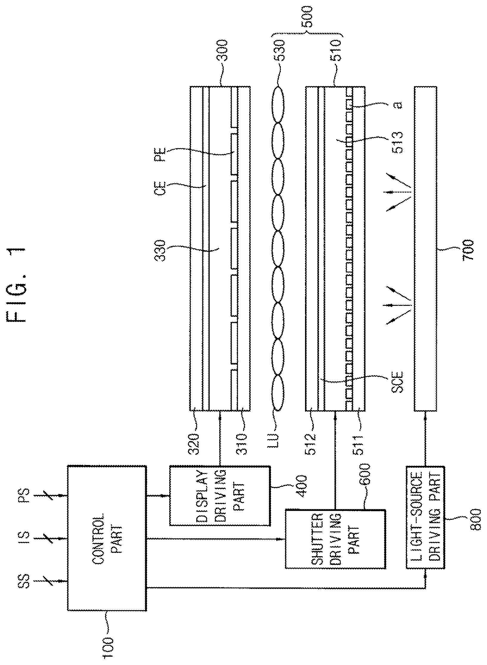 Patent US11785201 — Method of displaying three dimensional image and three dimensional display apparatus for performing the method — Figure 1