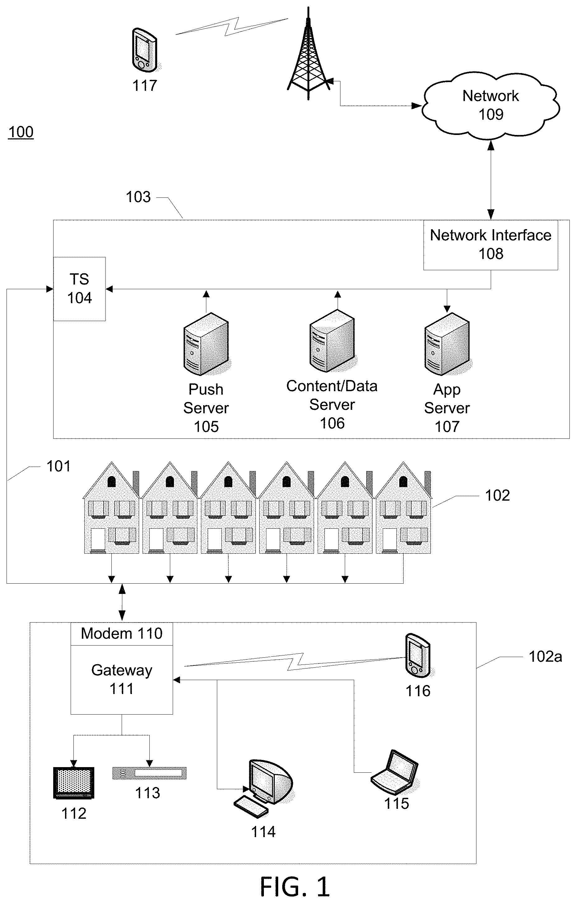 Patent US11785273 — Managing data — Figure 1