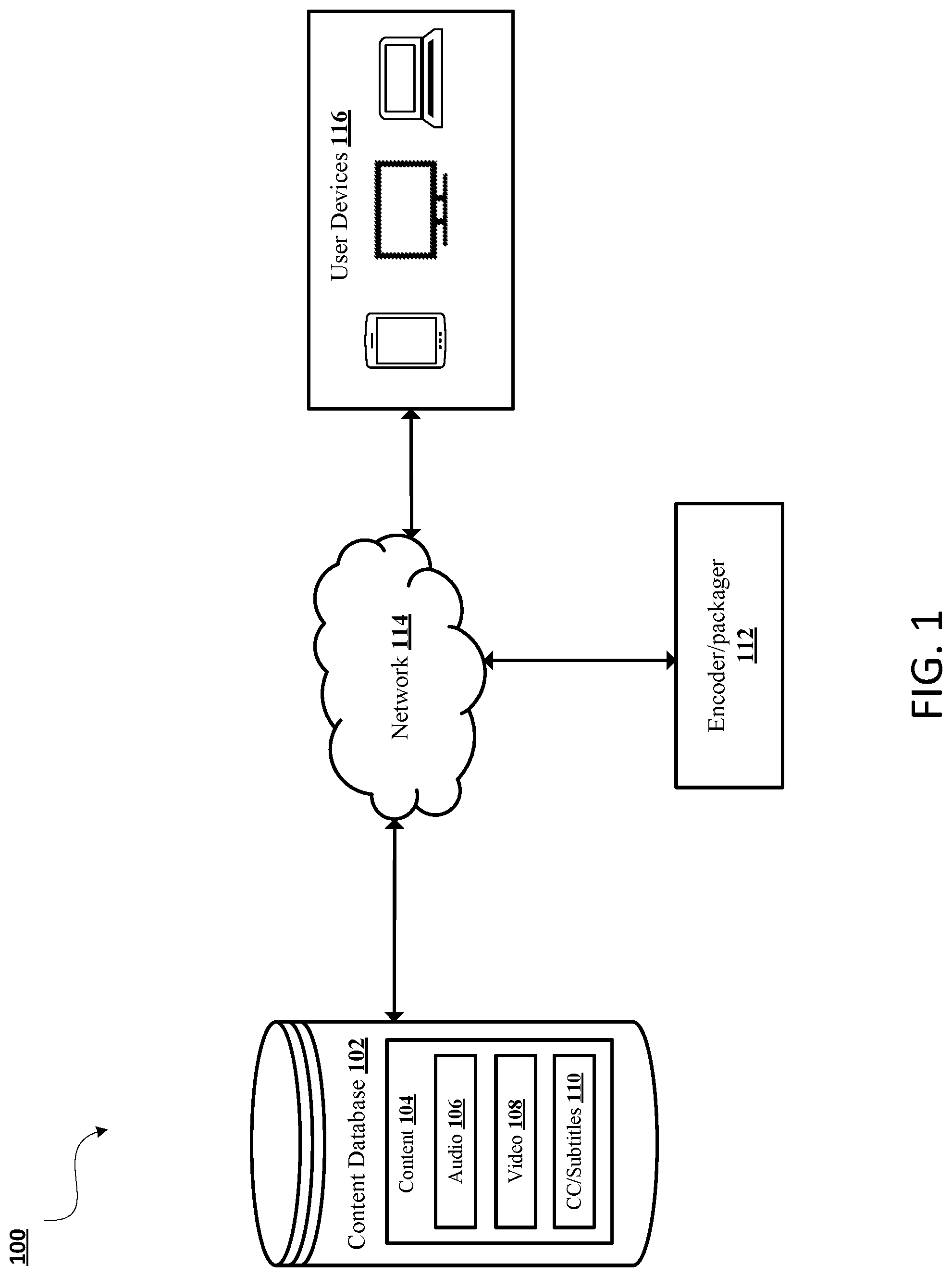 Patent US11785278 — Methods and systems for synchronization of closed captions with content output — Figure 1