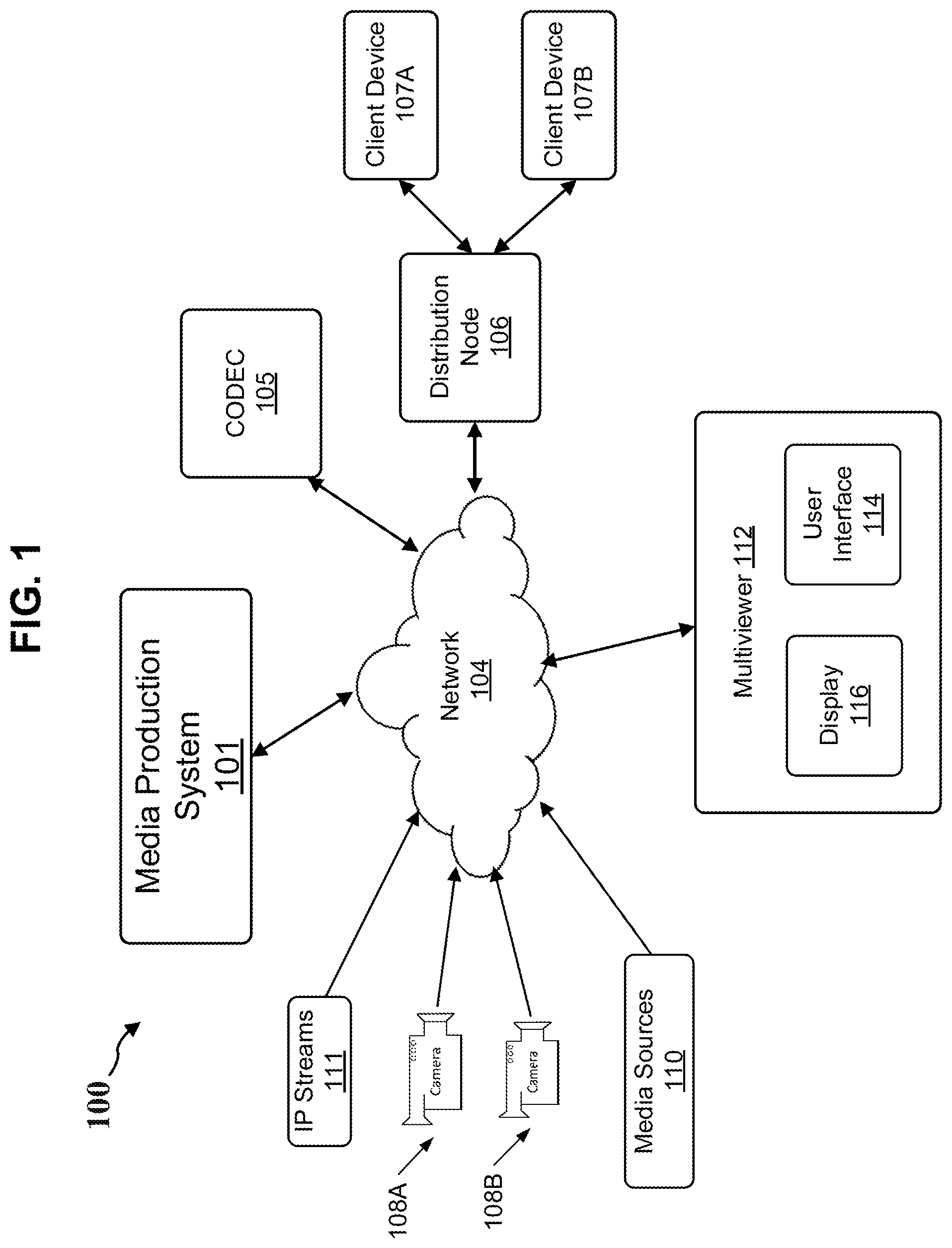 Patent US11785281 — System and method for decimation of image data for multiviewer display — Figure 1