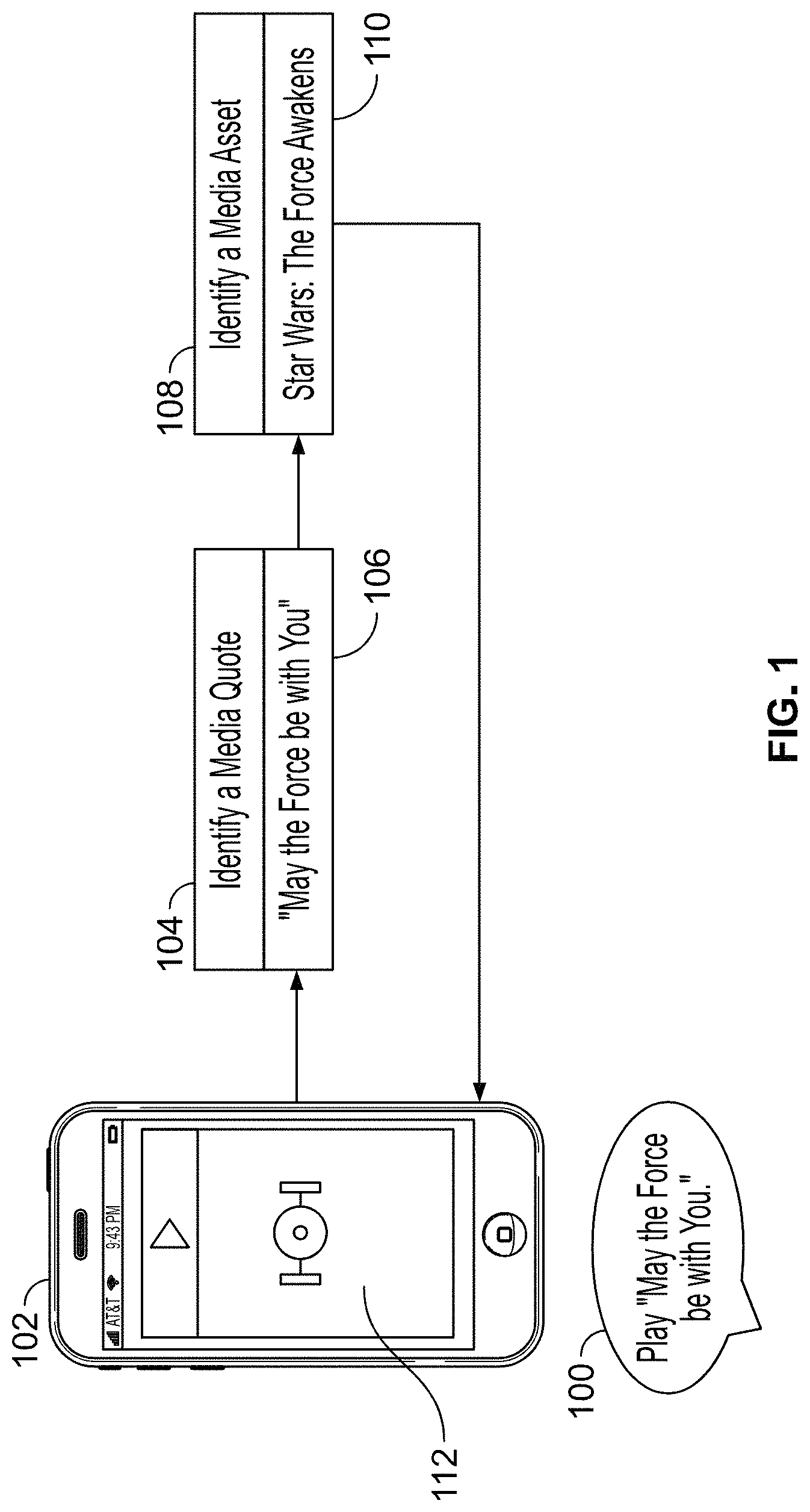Patent US11785288 — Systems and methods to handle queries comprising a media quote — Figure 1