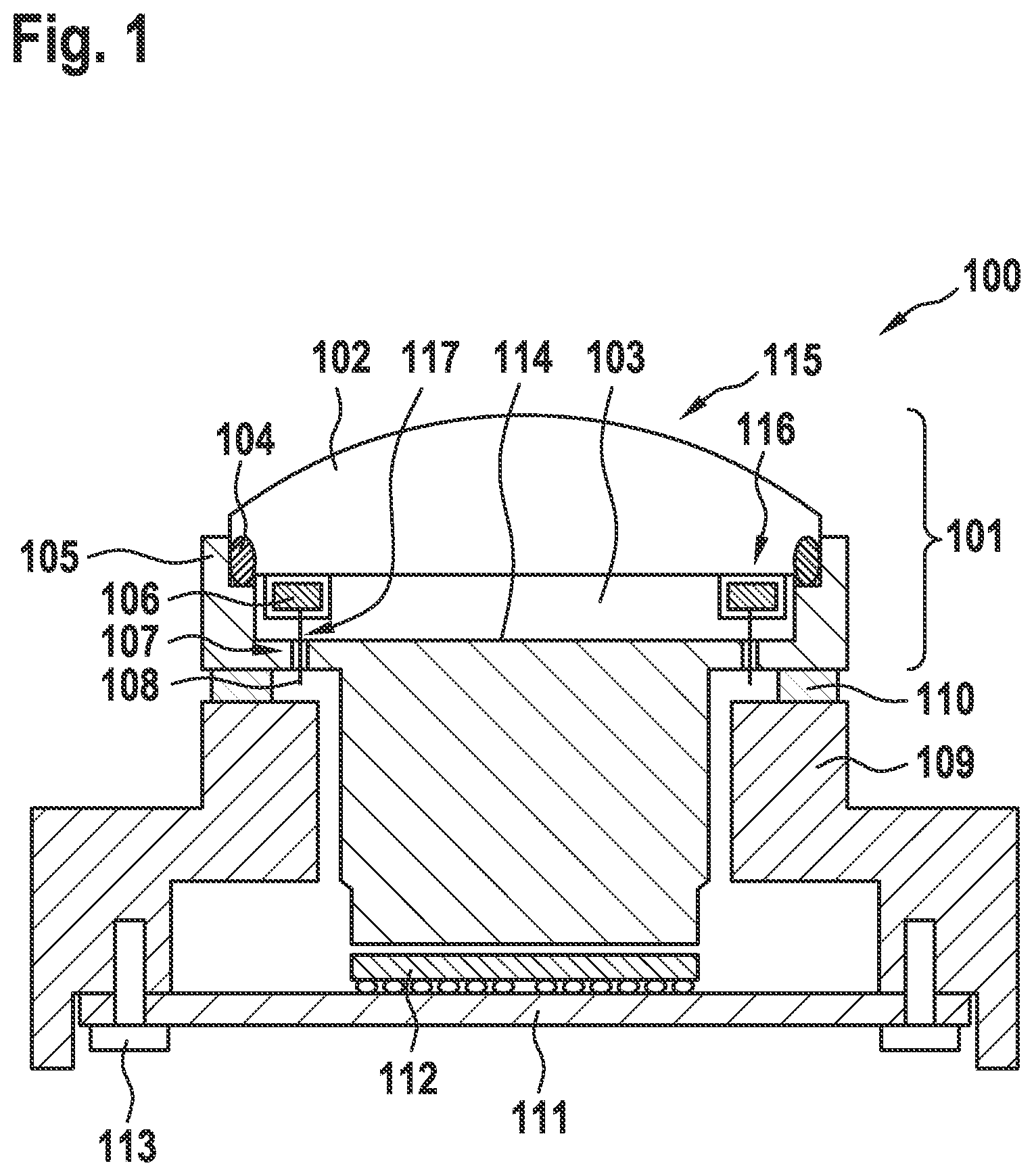 Patent US11785317 — Camera module and method for manufacturing a camera module — Figure 1